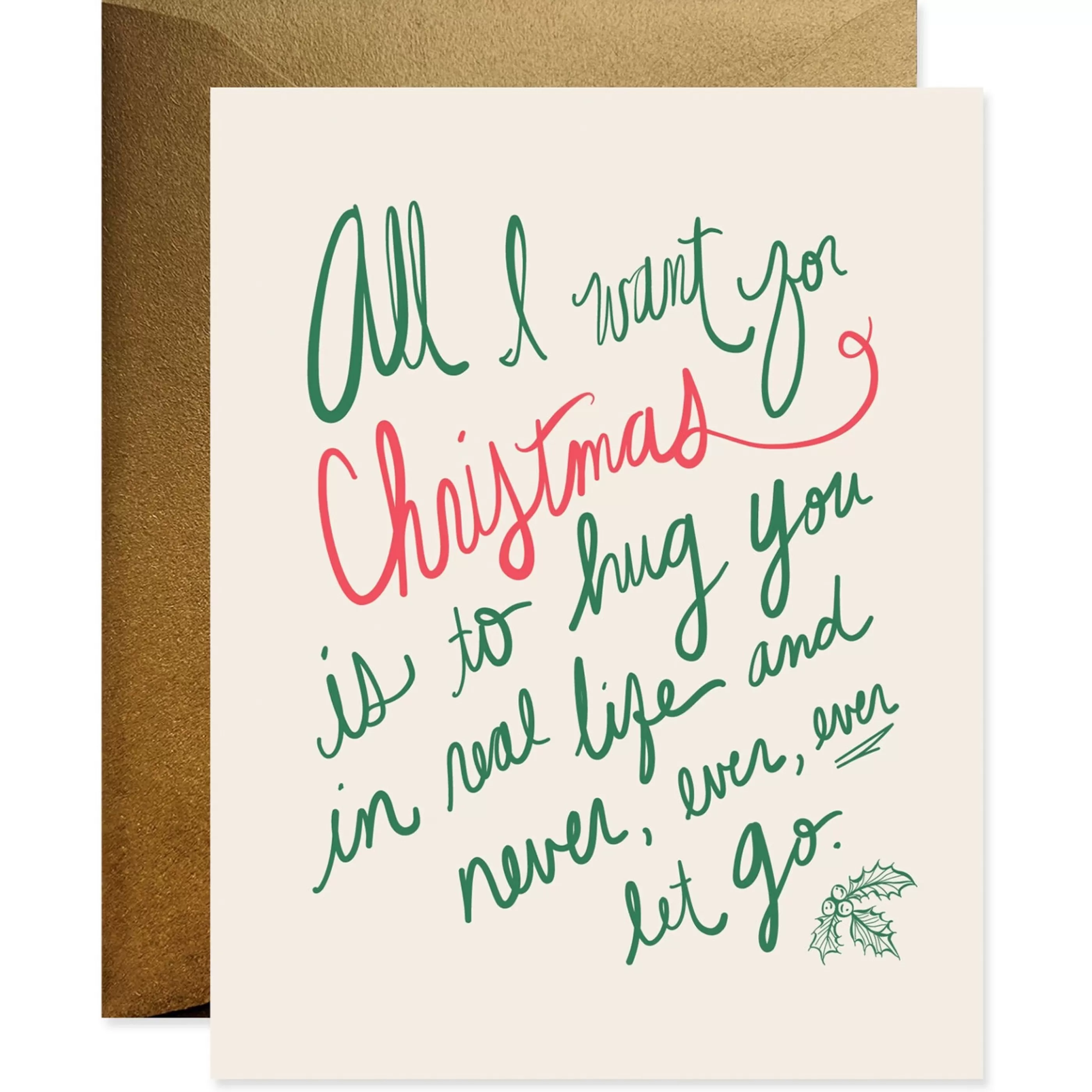 Good Juju Ink All I Want Is To Hug You Holiday Card Cheap