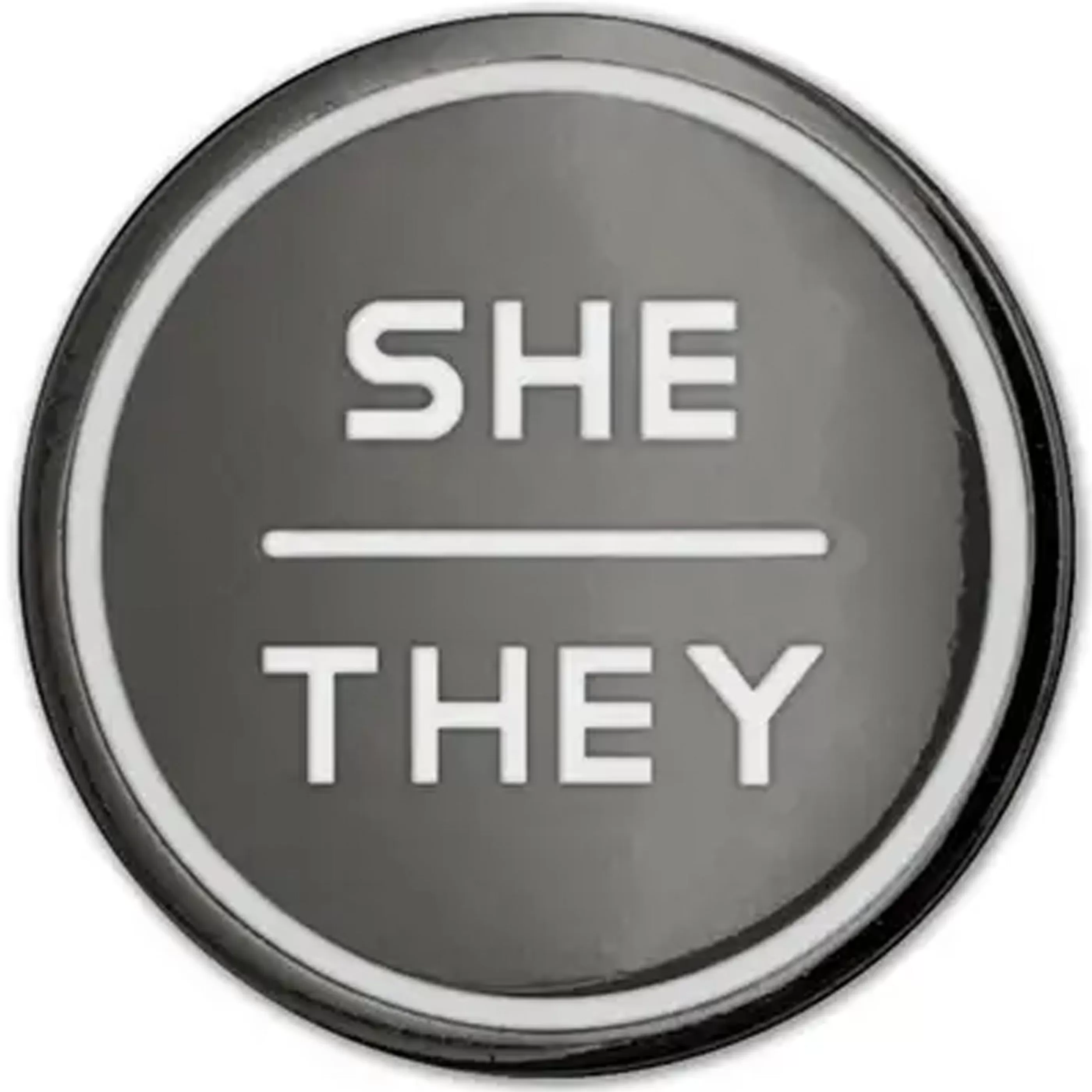 Gamut Pins Pins, Patches & Keychains>Anthracite Enamel Pronoun Pin: She/They