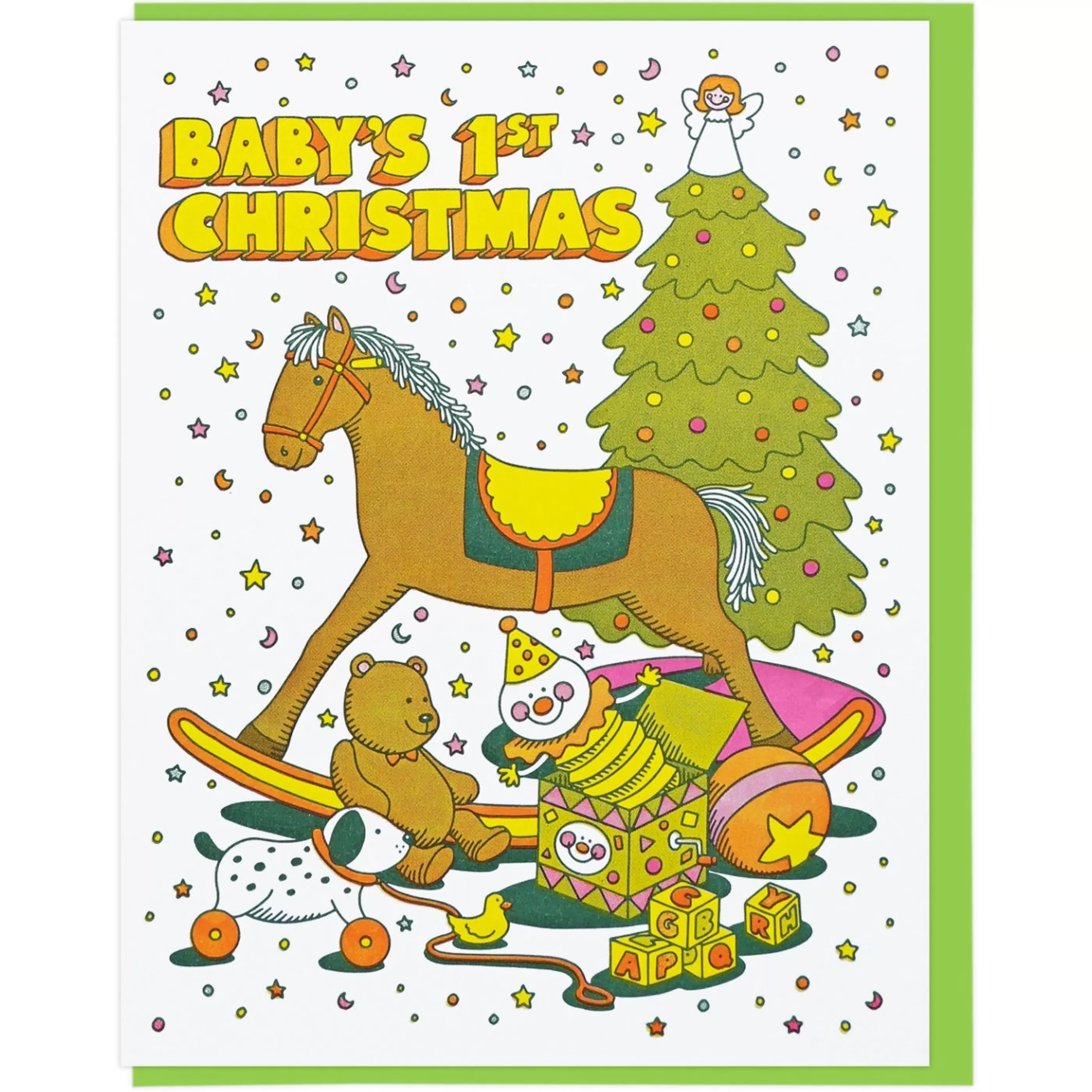 Lucky Horse Press Baby's 1St Christmas Card Fashion