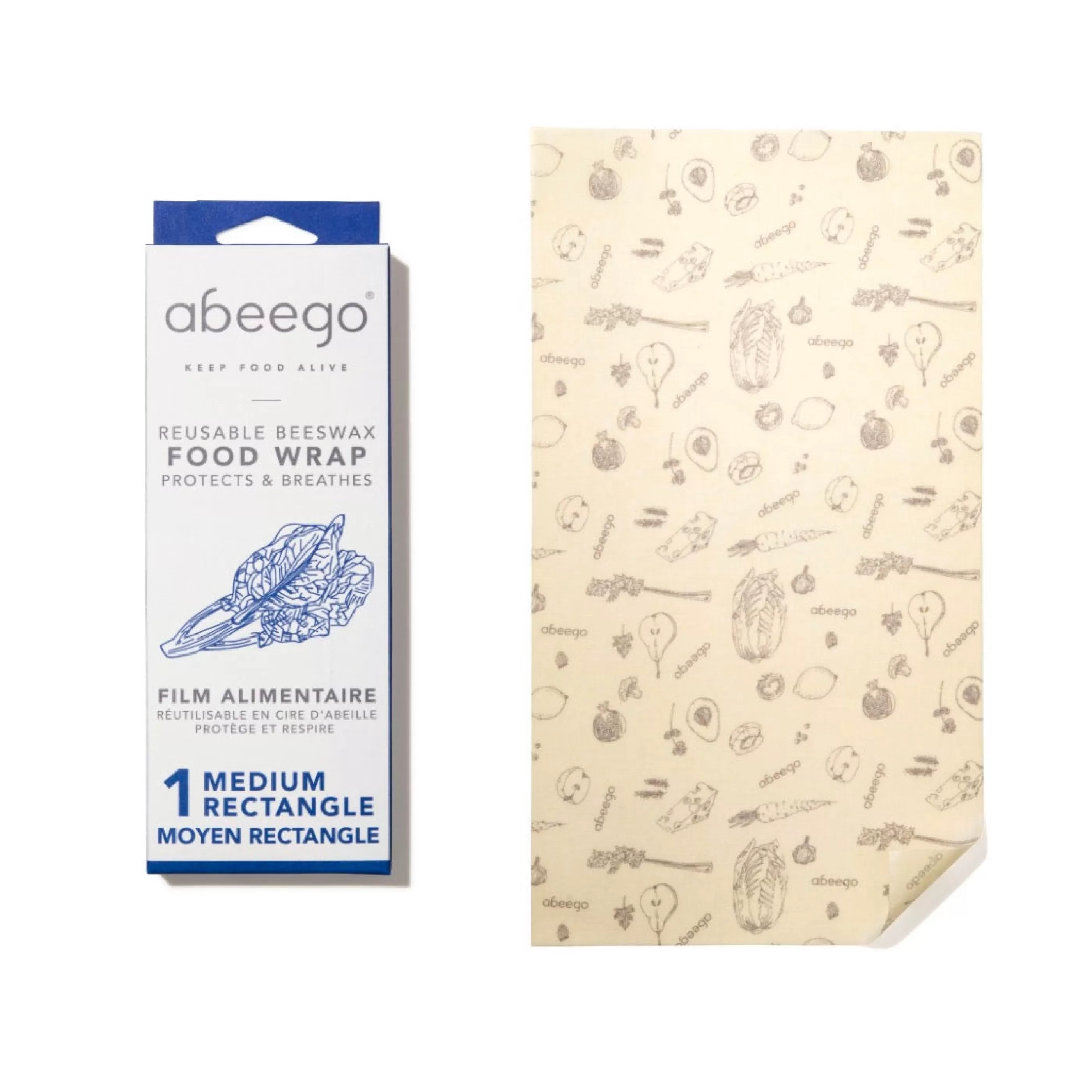 Abeego Kitchen & Dining>Beeswax Food Wraps 1 Medium Rectangle