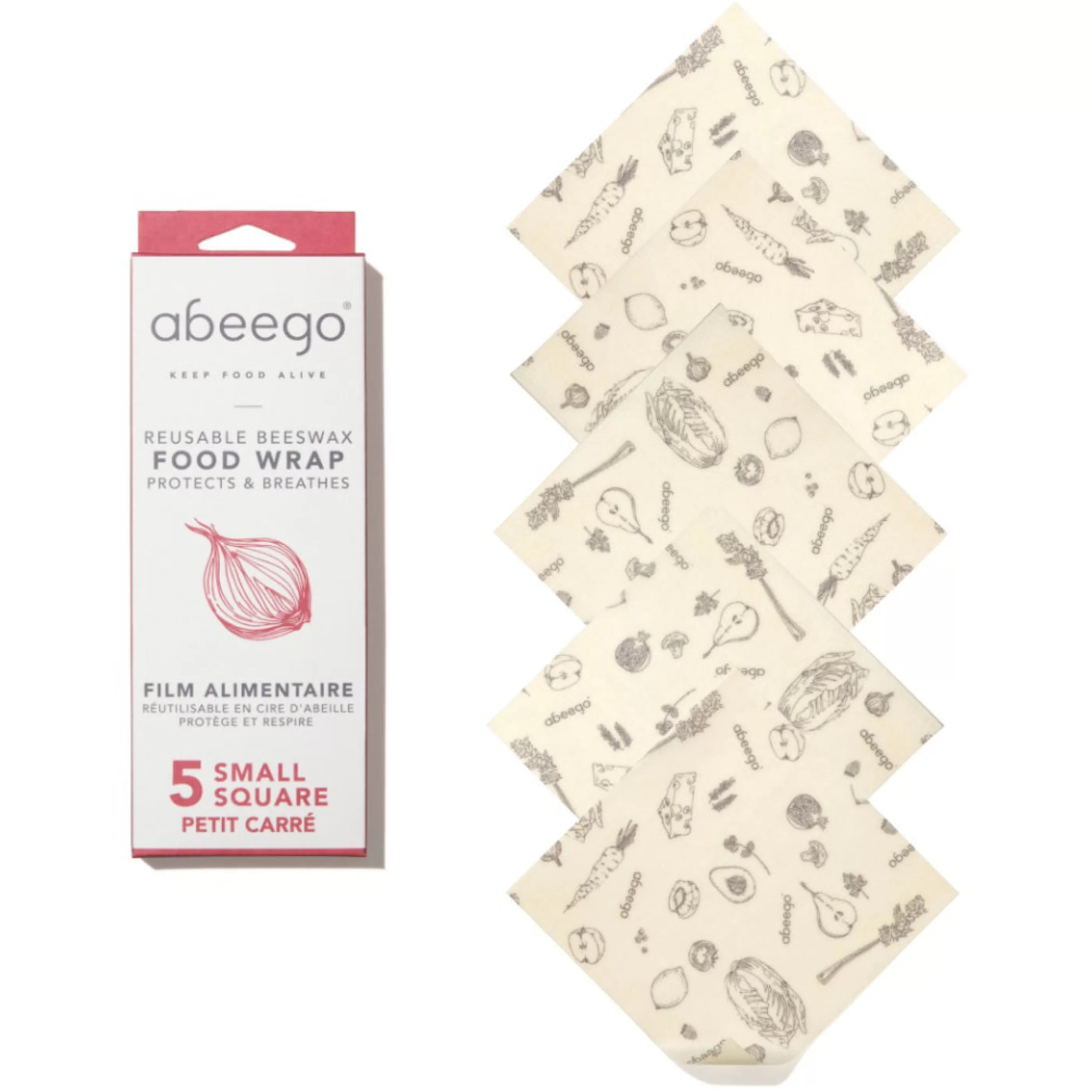 Abeego Kitchen & Dining>Beeswax Food Wraps 5 Small Squares