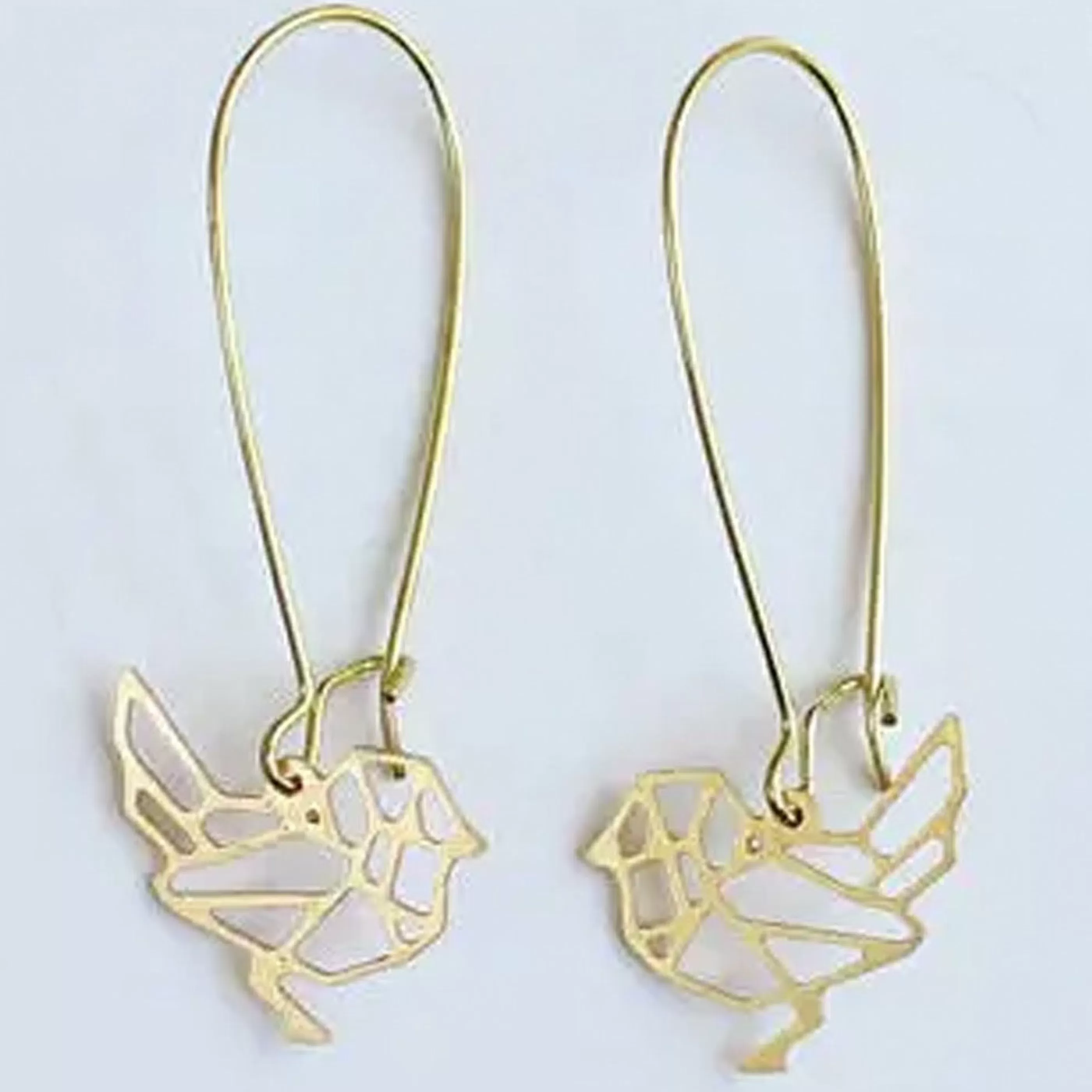 A Tea Leaf Jewelry Jewellery>Bird Geometric Earrings Gold