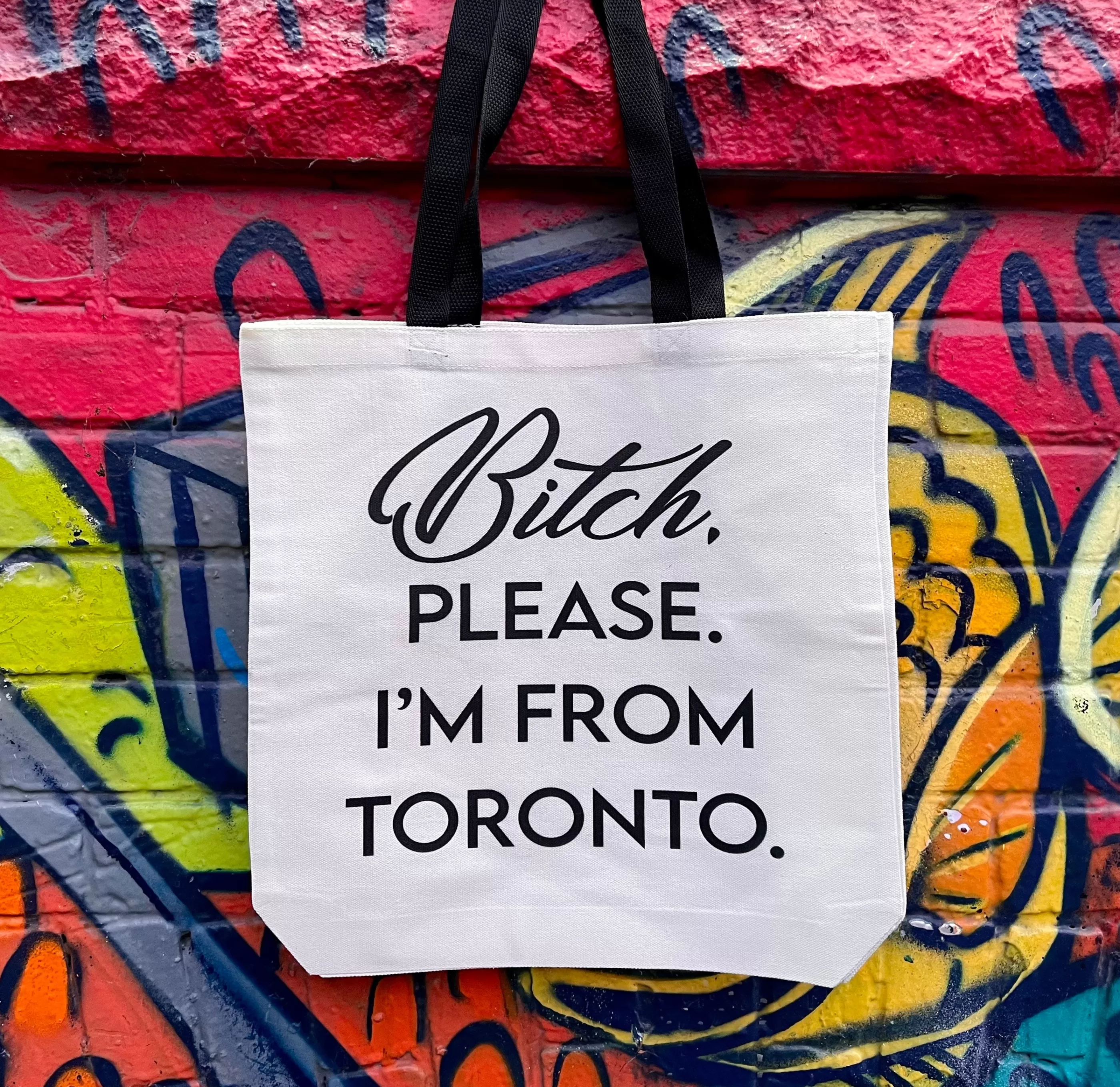 Calm Down Caren Bags>Bitch Please I'M From Toronto Tote Bag