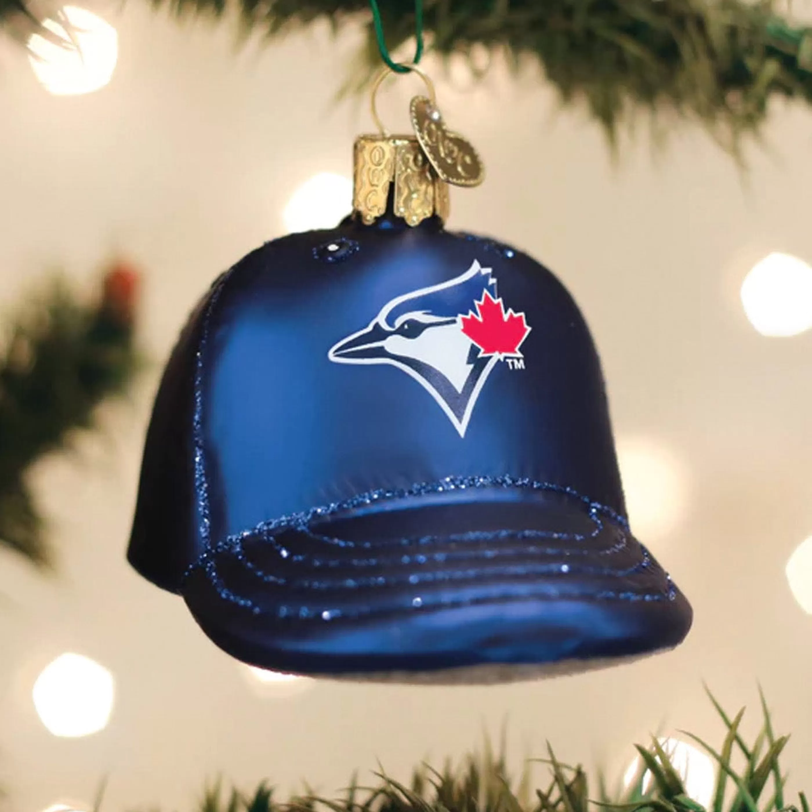 Old World Christmas Blue Jays Baseball Cap Ornament Outlet