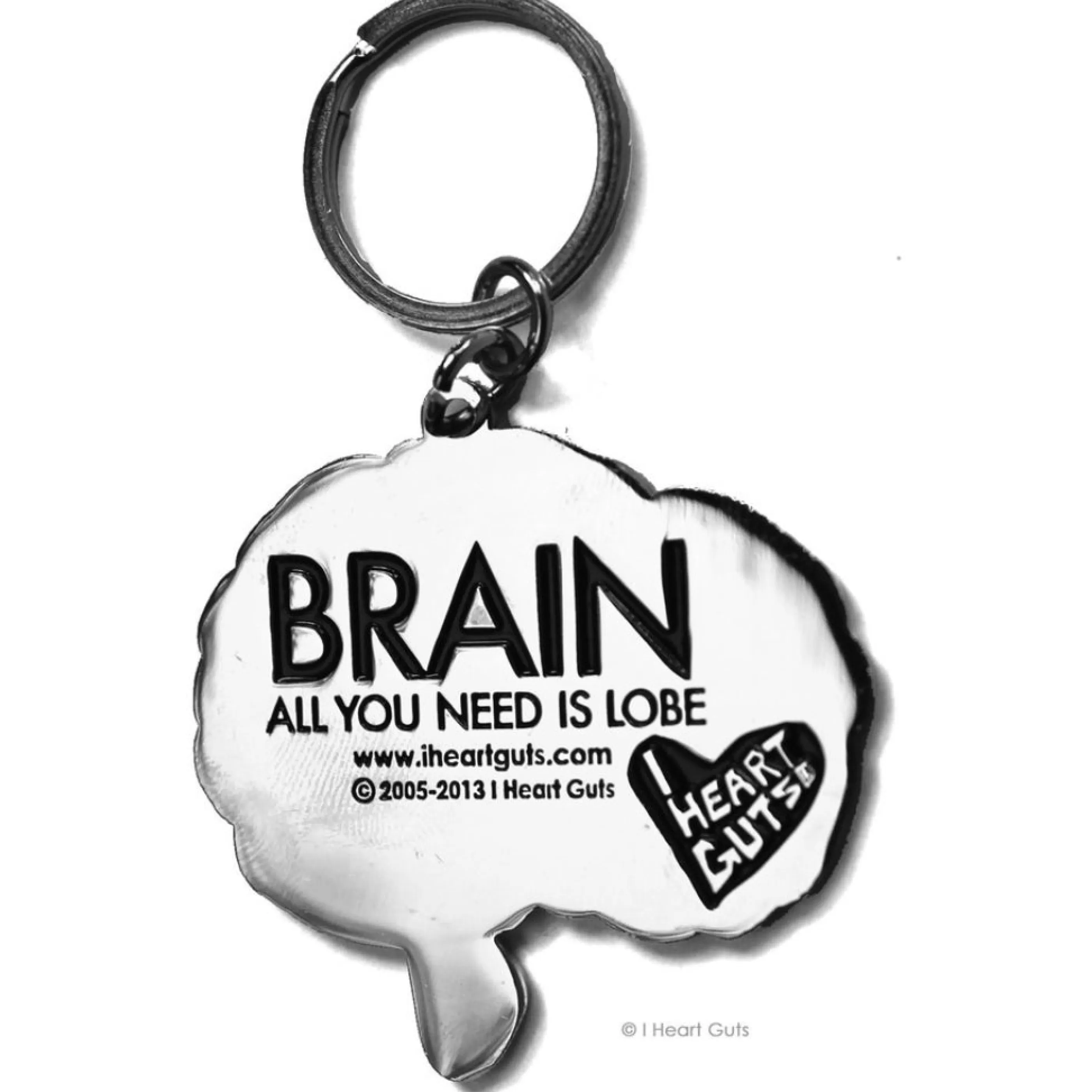 I Heart Guts Pins, Patches & Keychains>Brain Key Chain