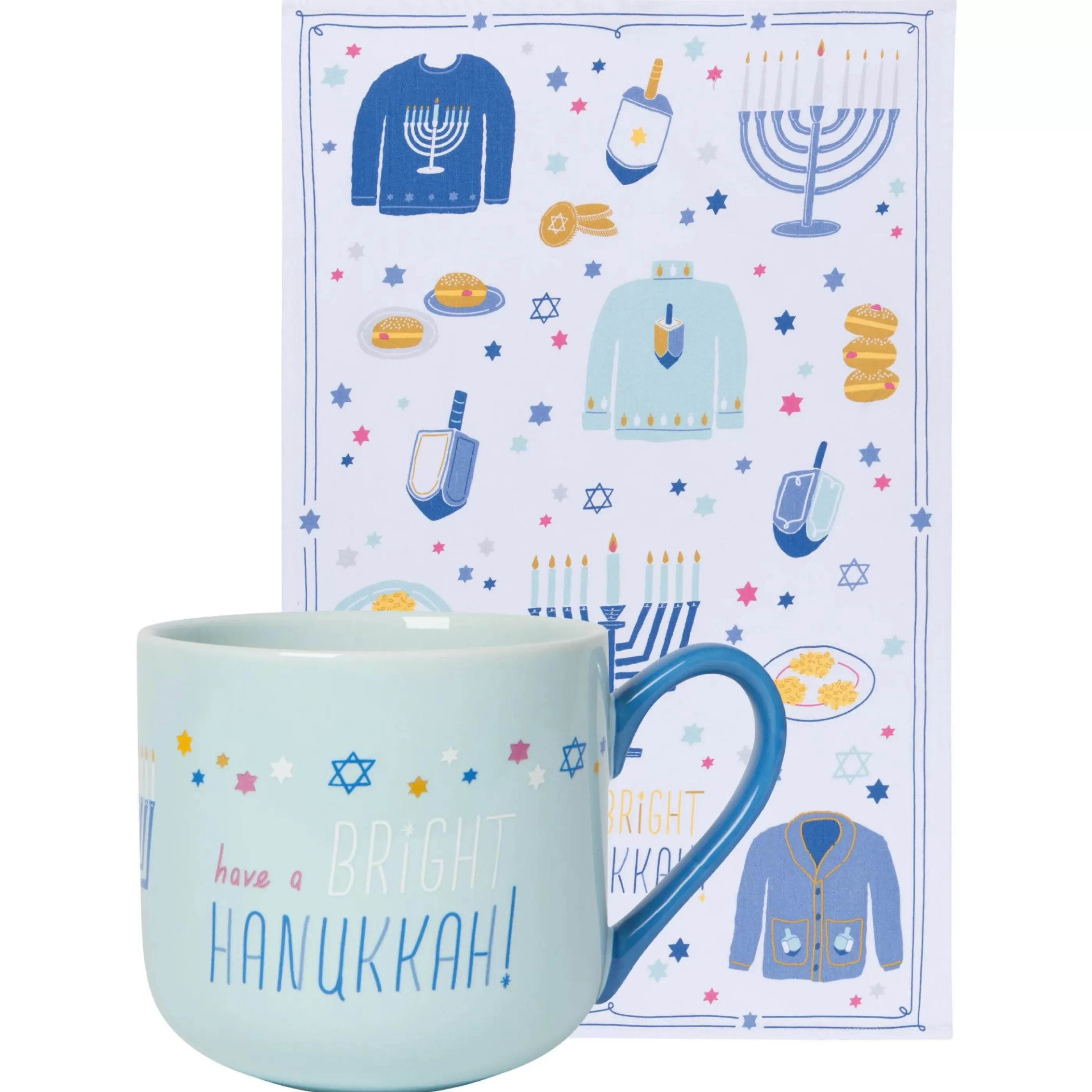 Danica Kitchen & Dining>Bright Hanukkah Mug And Dishtowel Set