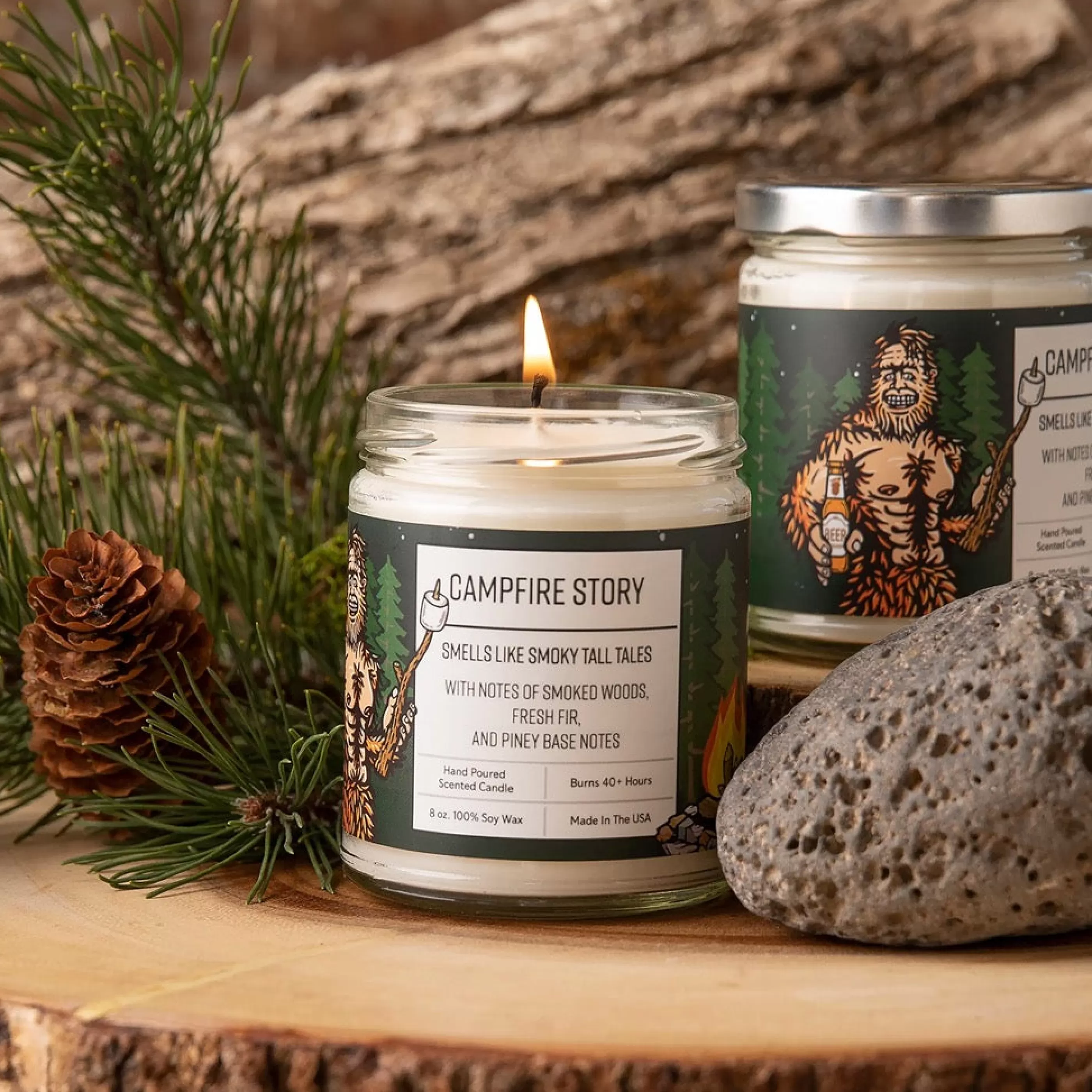 Two Little Fruits Candles & Home Fragrances>Campfire Story 8Oz Soy Candle