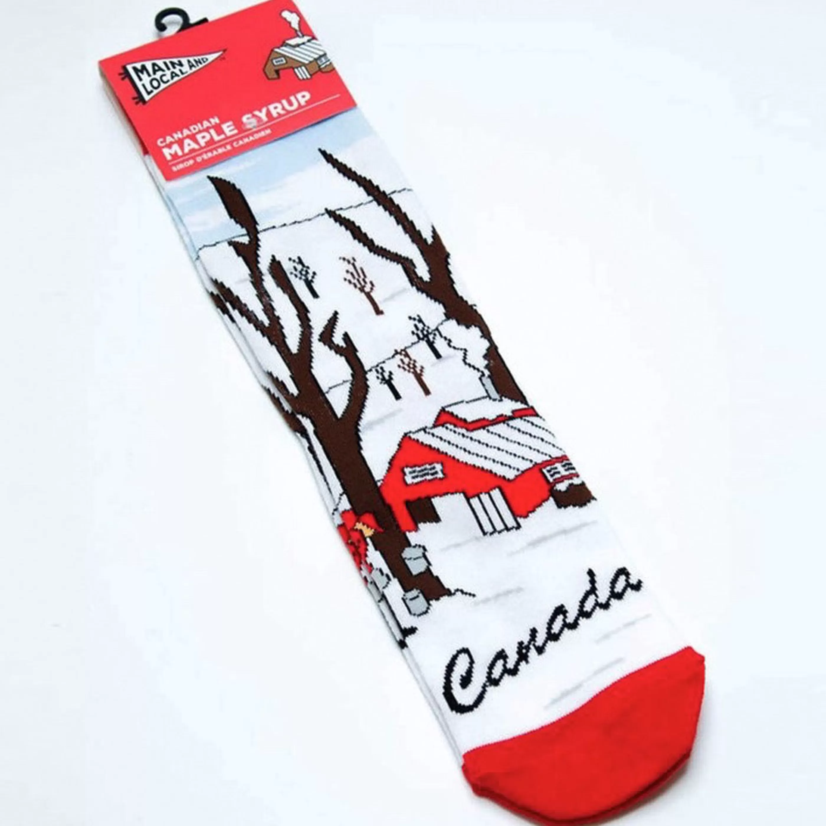 Main and Local Women's Socks>Canadian Maple Syrup Can Socks