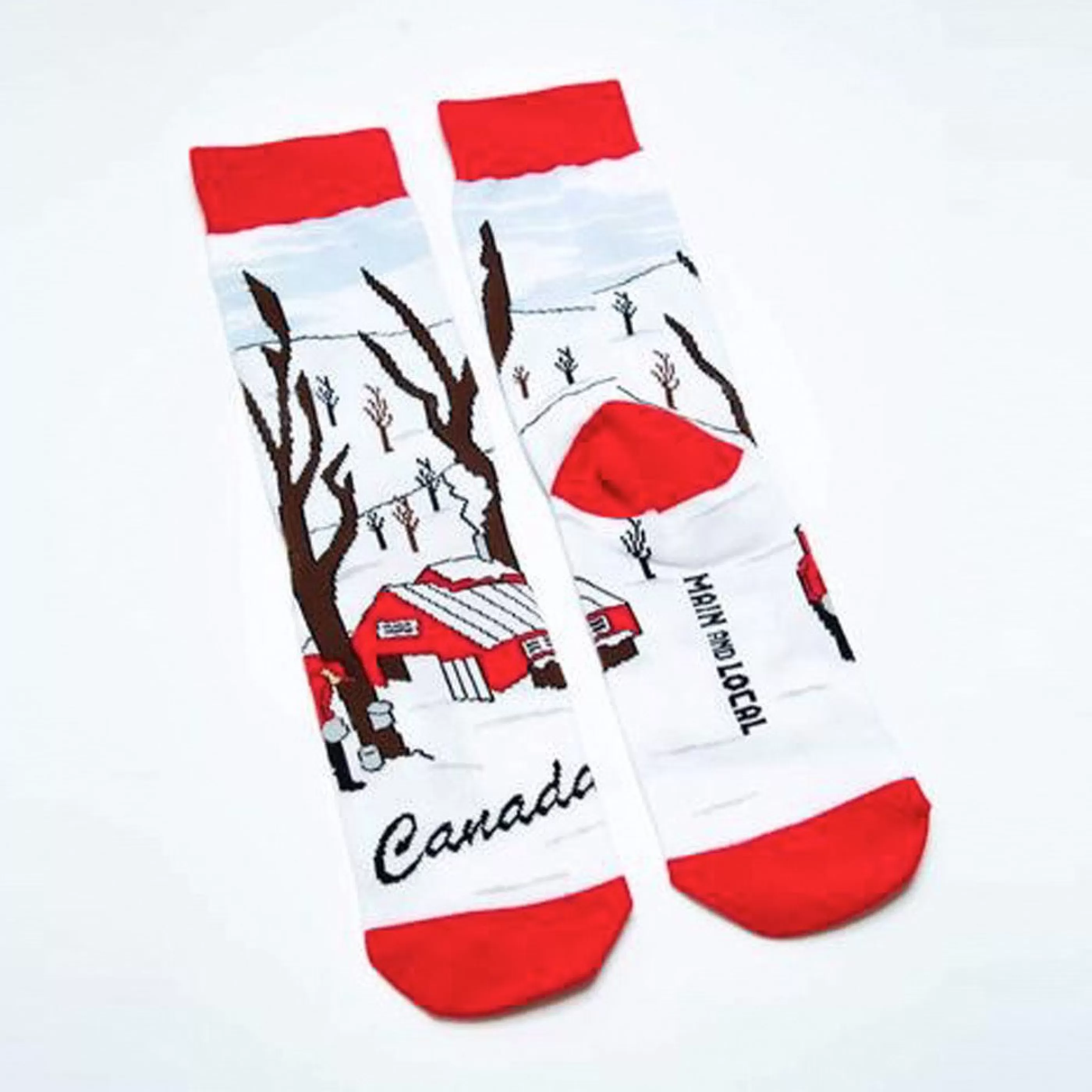 Main and Local Women's Socks>Canadian Maple Syrup Can Socks