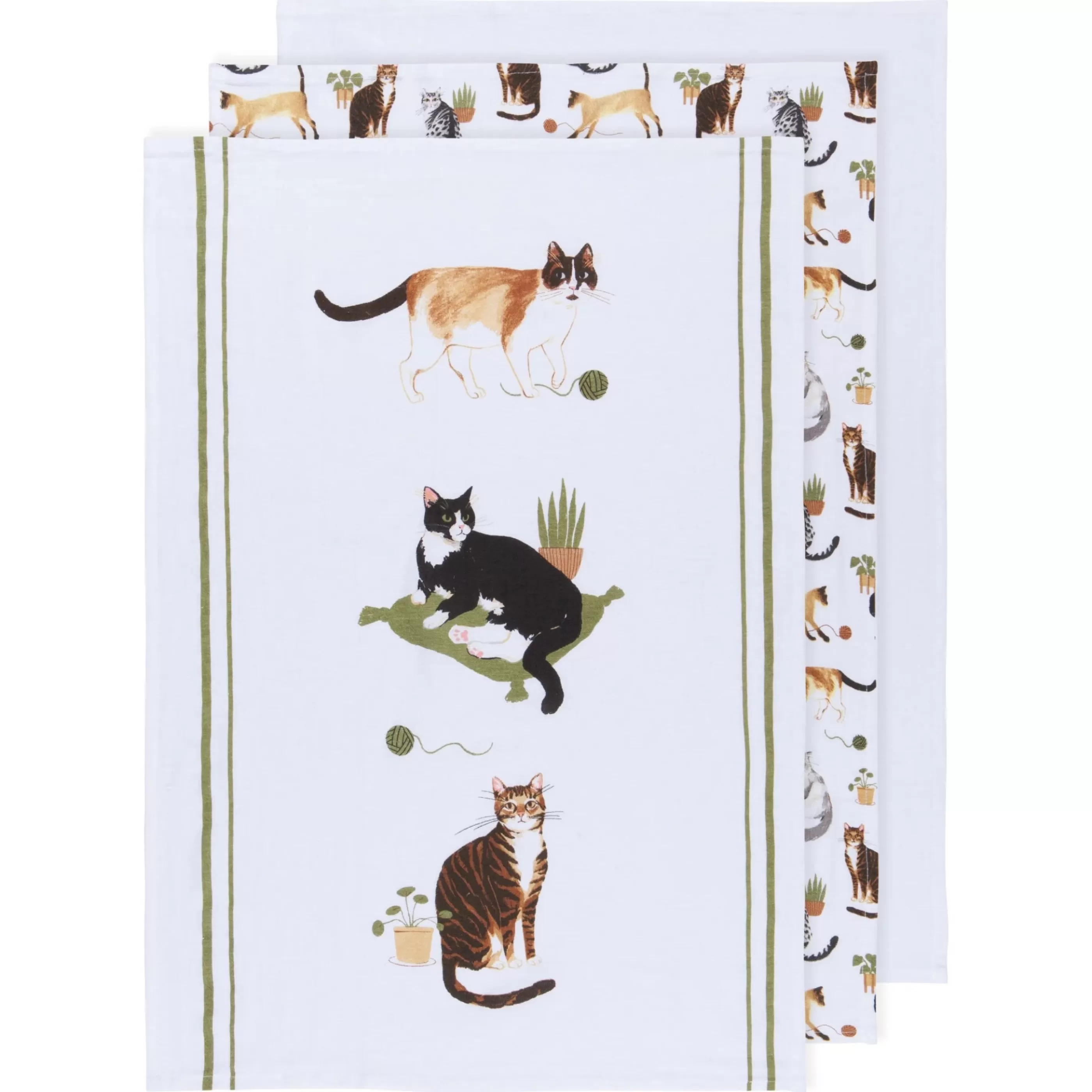 Danica Kitchen & Dining>Cat Collective Floursack Dishtowels Set Of 3