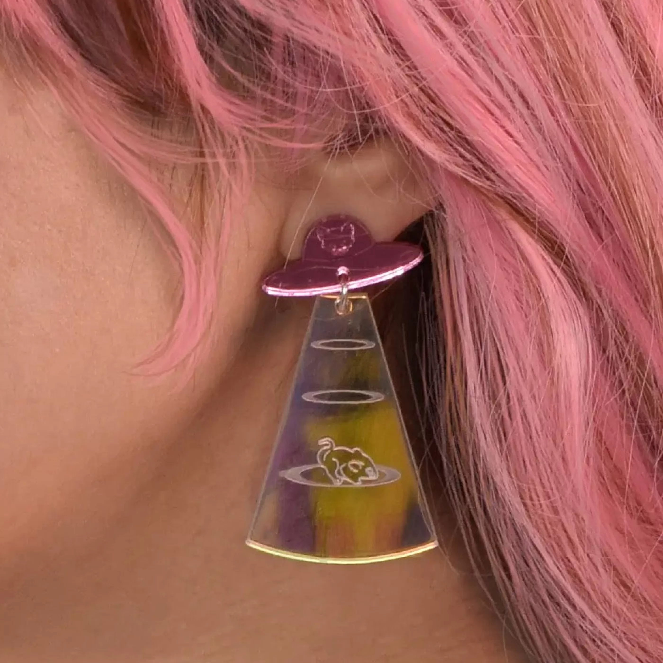 Vinca Jewellery>Cat From Meow-Ter Space Earrings