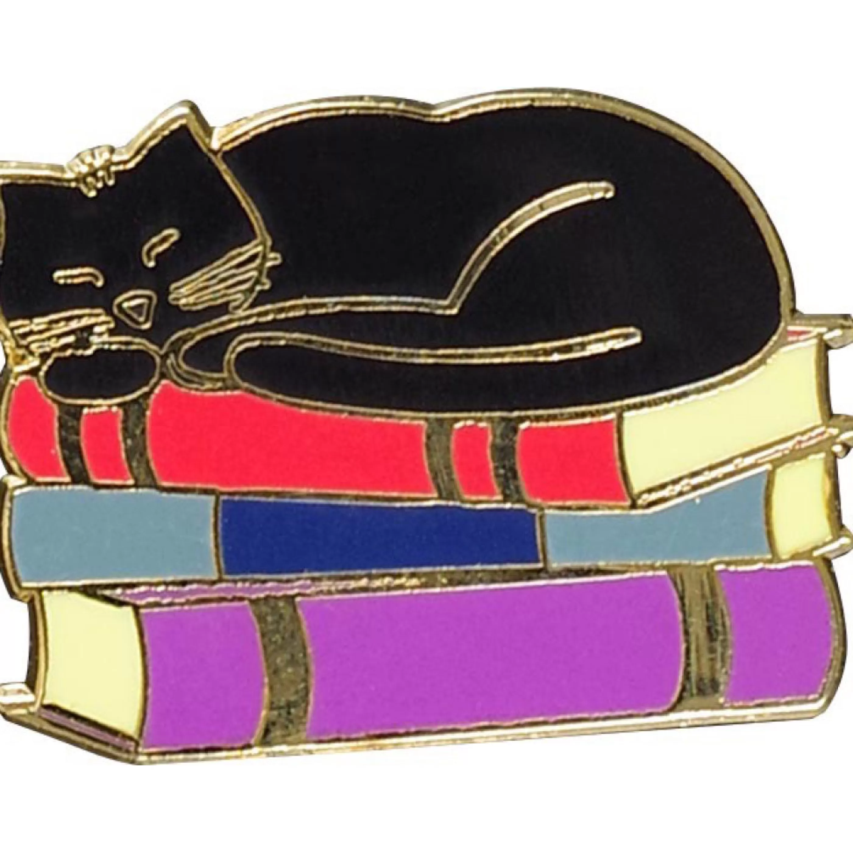 Peter Pauper Press Pins, Patches & Keychains>Cat With Books Enamel Pin