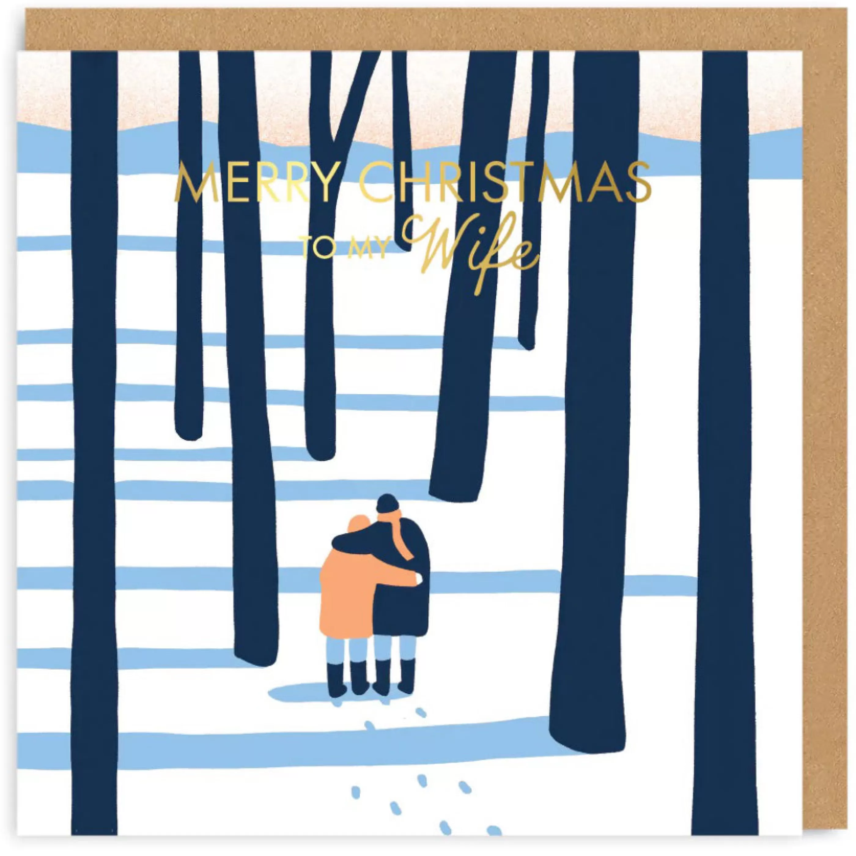 Ohh Deer Couple In Woods Wife Christmas Card Cheap