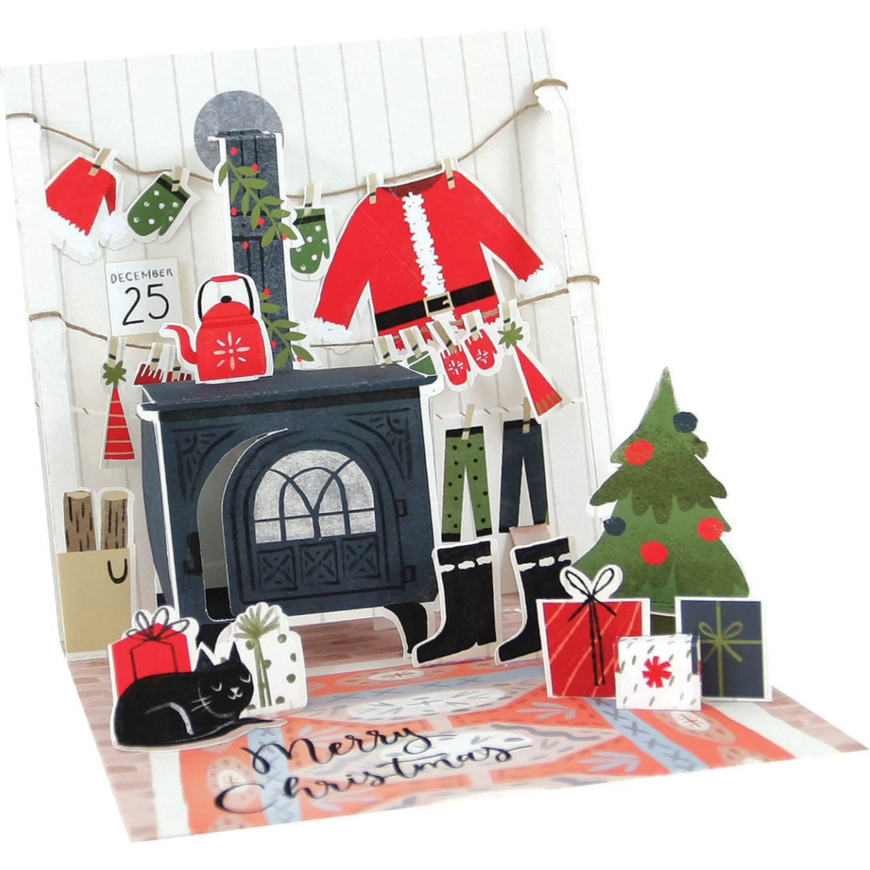 Up With Paper Cozy Christmas Pop-Up Christmas Card New