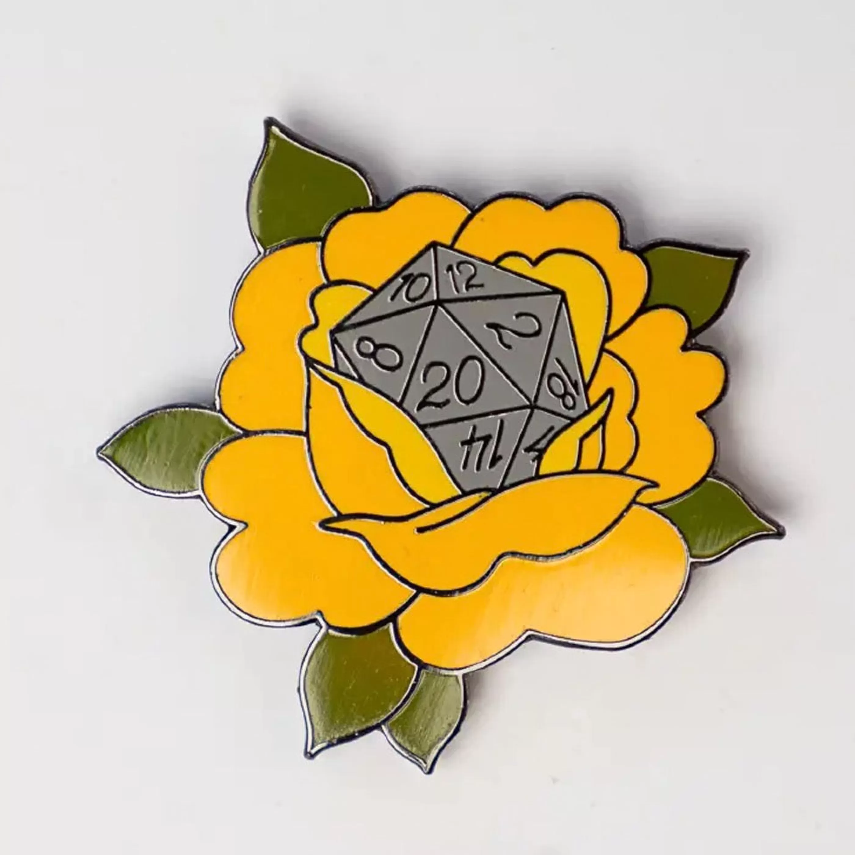 Jini & Tonic Pins, Patches & Keychains>D20 Rose Enamel Pin