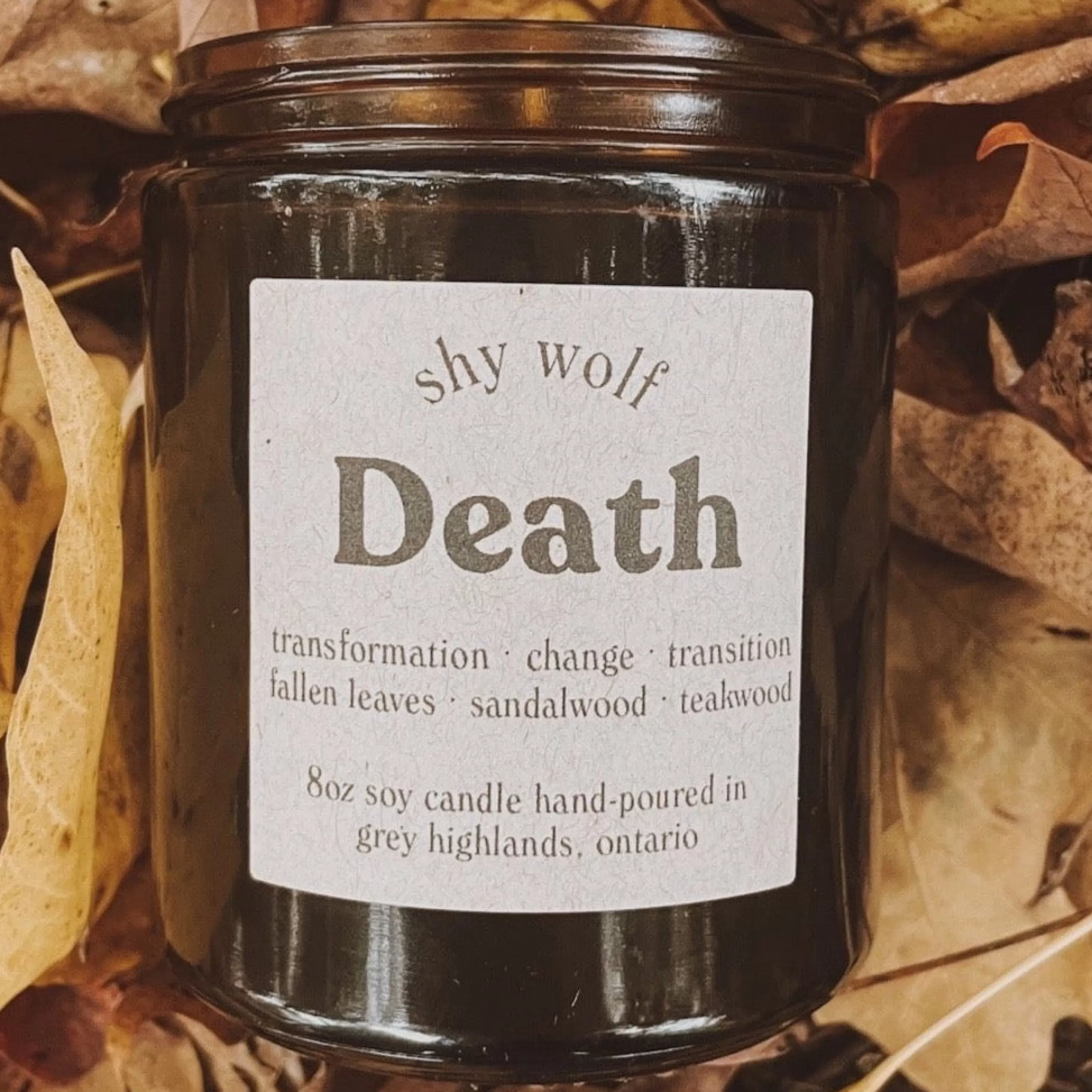 Shy Wolf Candles Candles & Home Fragrances>Death Black Wax Tarot Candle