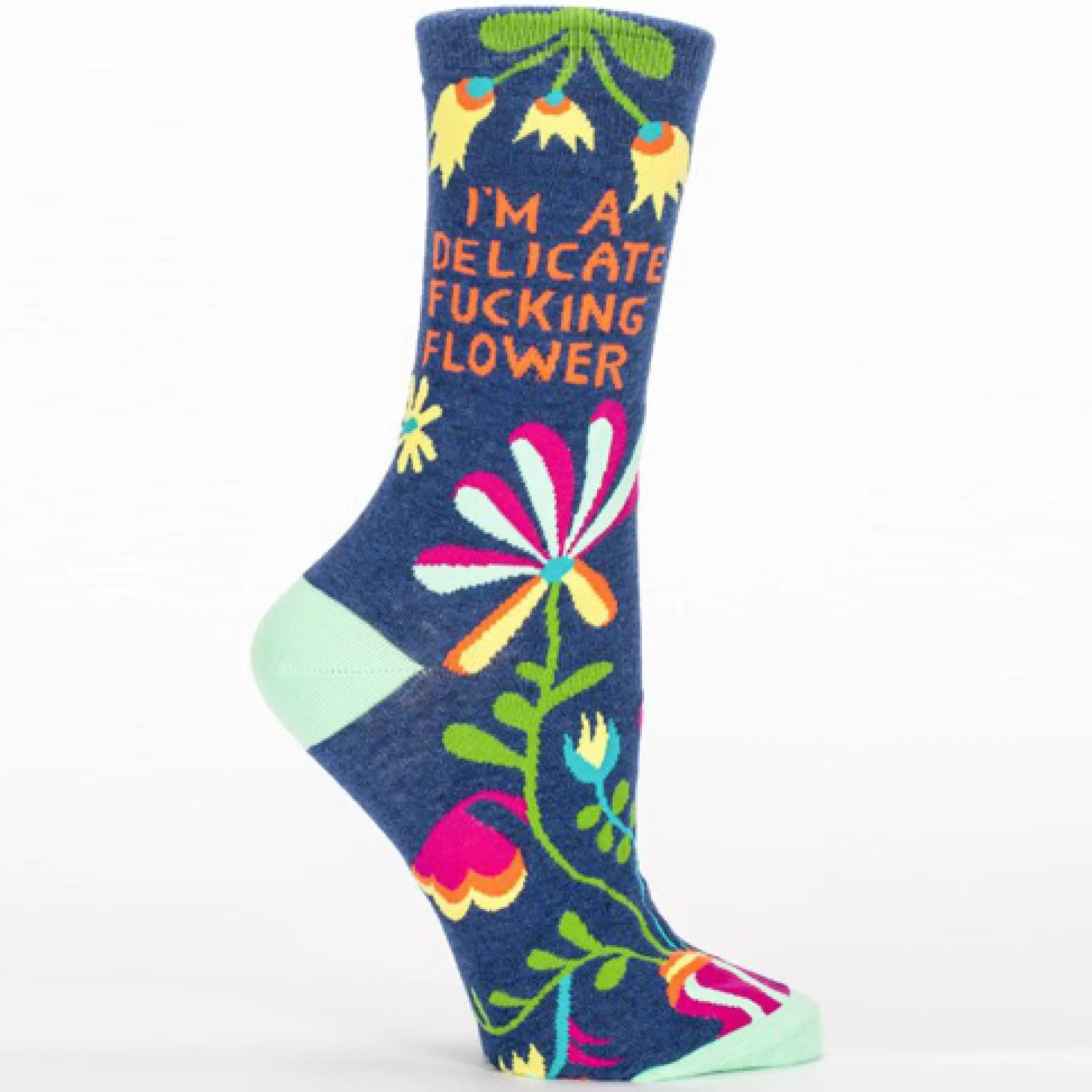 Blue Q Women's Socks>Delicate Fucking Flower Socks