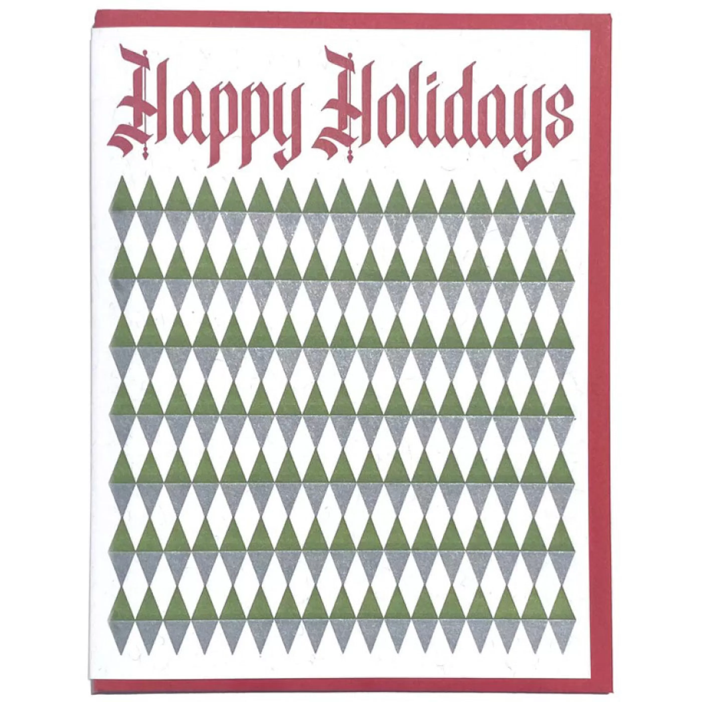 Lady Pilot Letterpress Diamond Pattern Holiday Card New