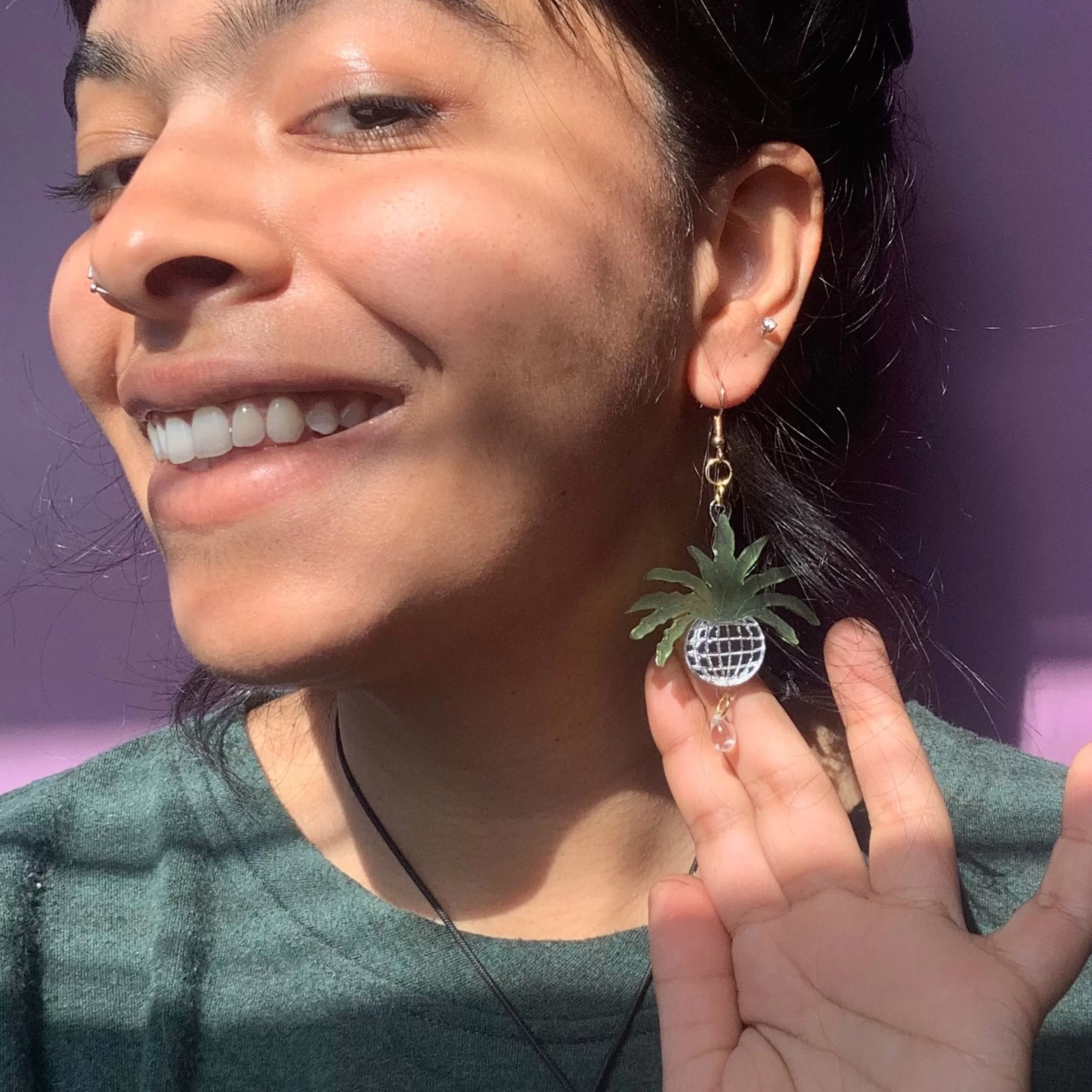 Not Picasso Jewellery>Disco Ball Planter Earrings