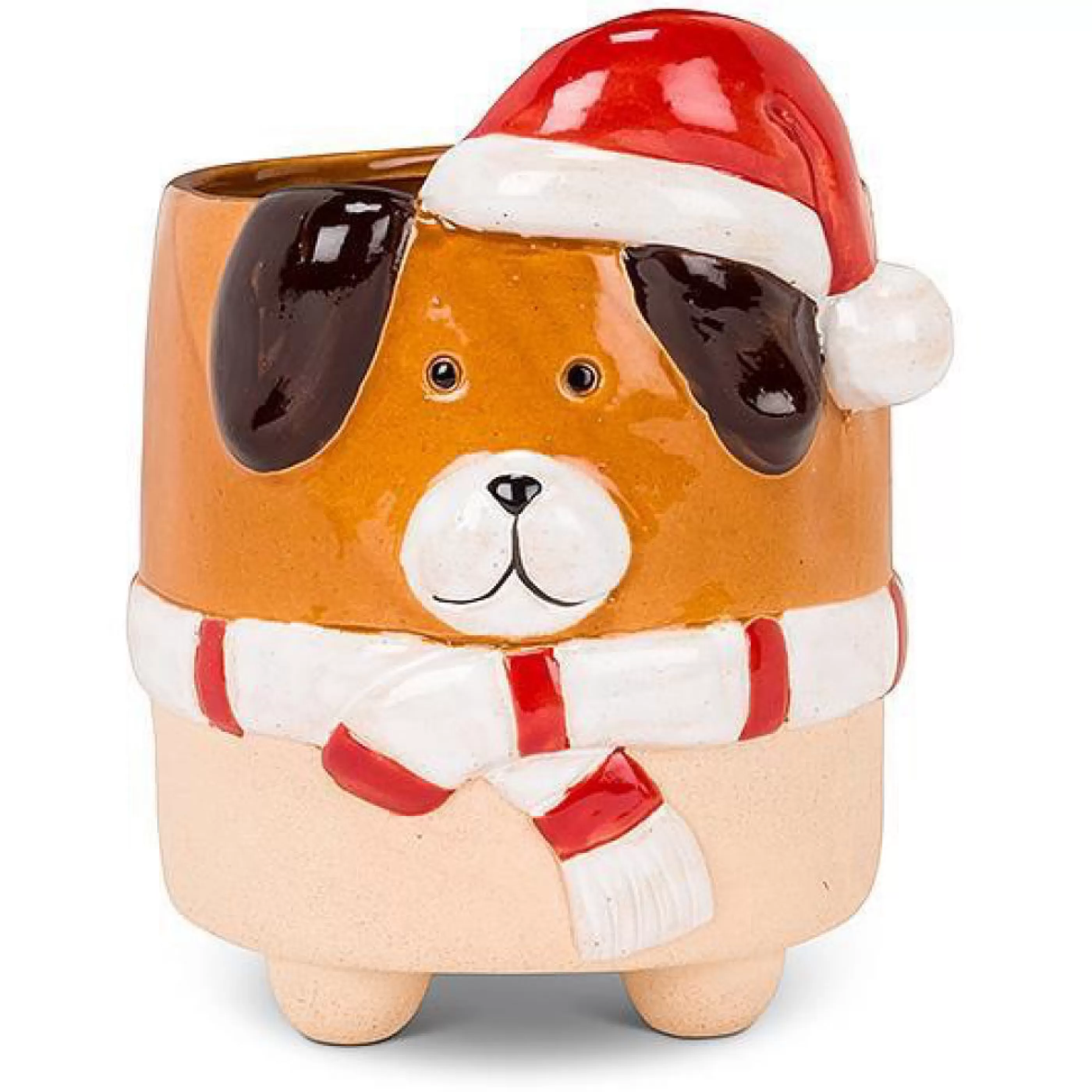 Abbott Collection Dog In Santa Hat Planter Large Outlet