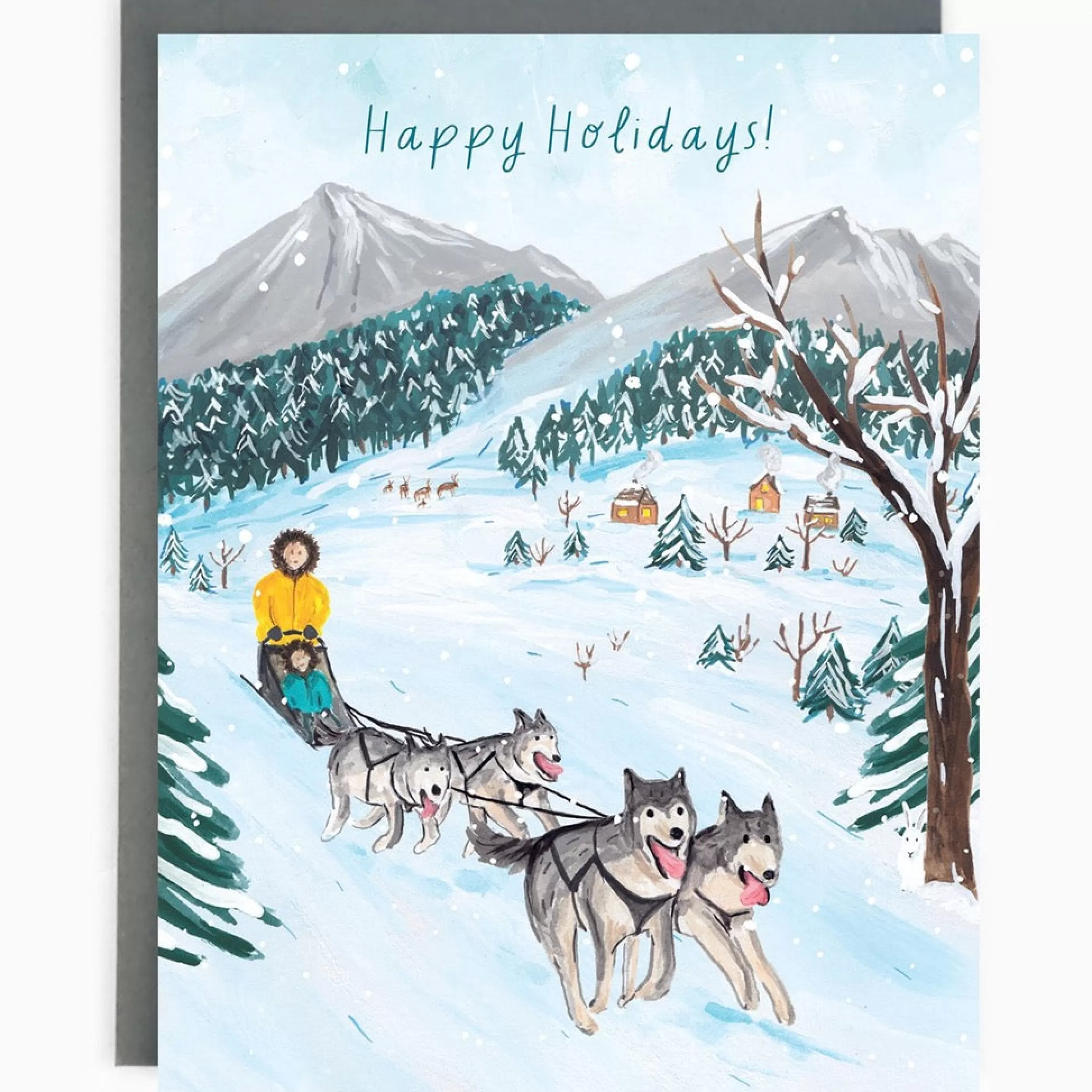 The Paperhood Dog Sledding Holiday Card Shop