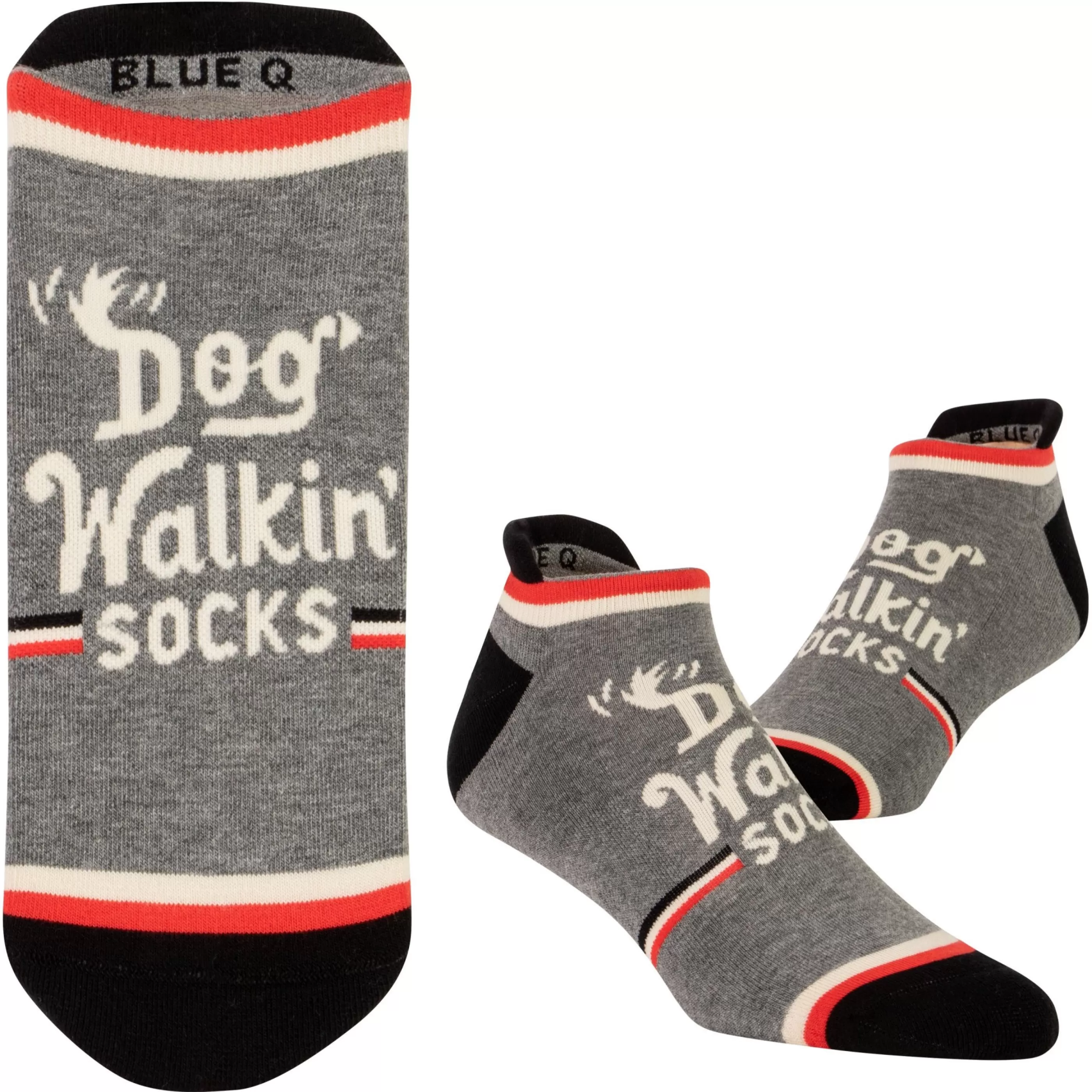 Blue Q Men's Socks>Dog Walkin' Sneaker Socks