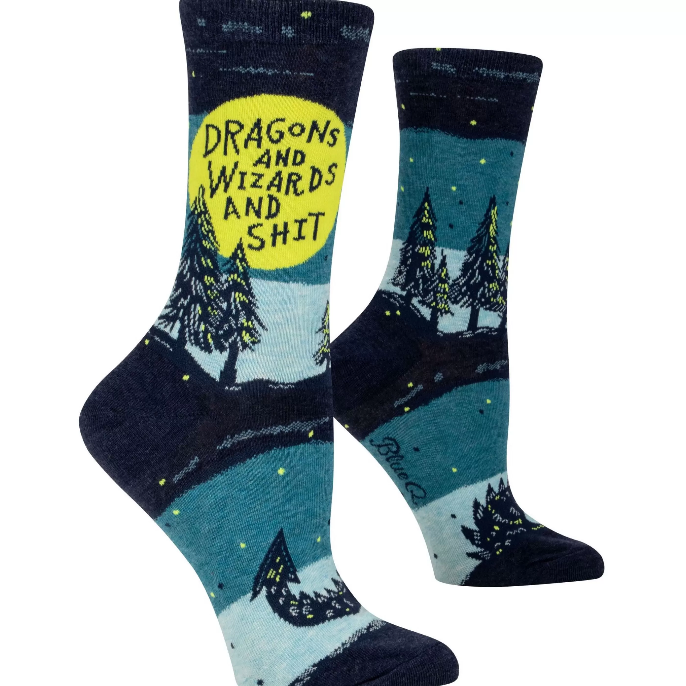 Blue Q Women's Socks>Dragons & Wizards Crew Socks