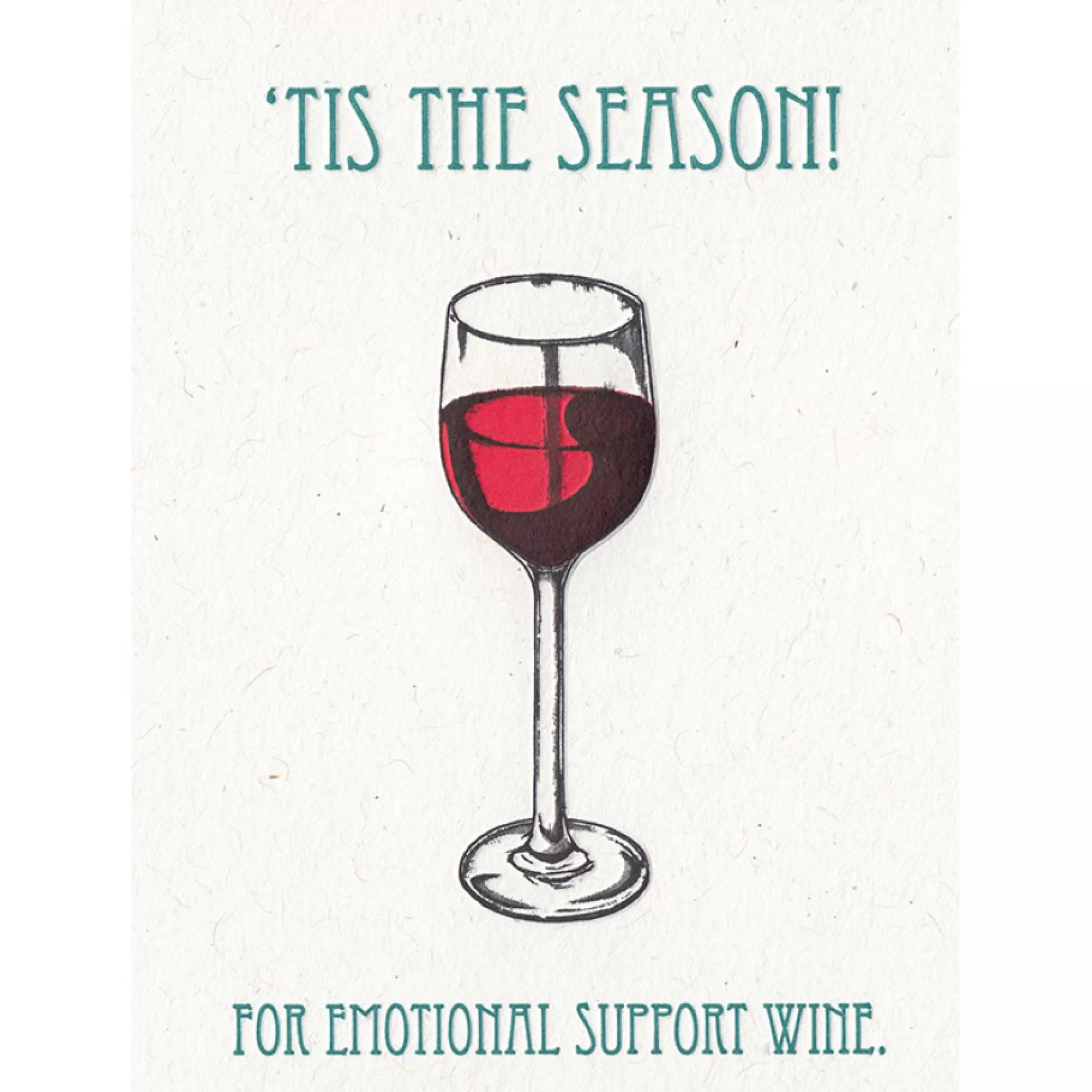 Lady Pilot Letterpress Emotional Support Wine Card Hot