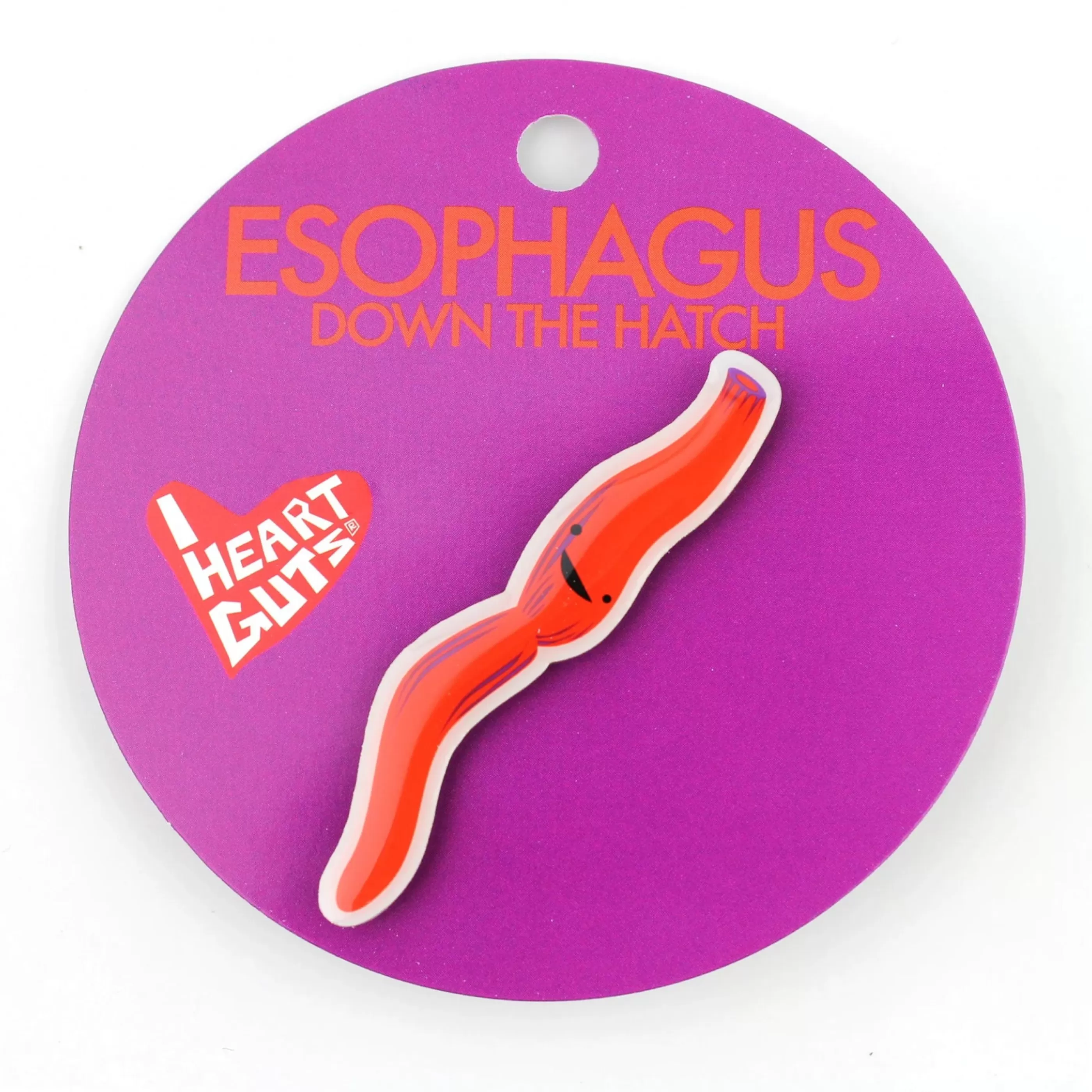 I Heart Guts Pins, Patches & Keychains>Esophagus Lapel Pin