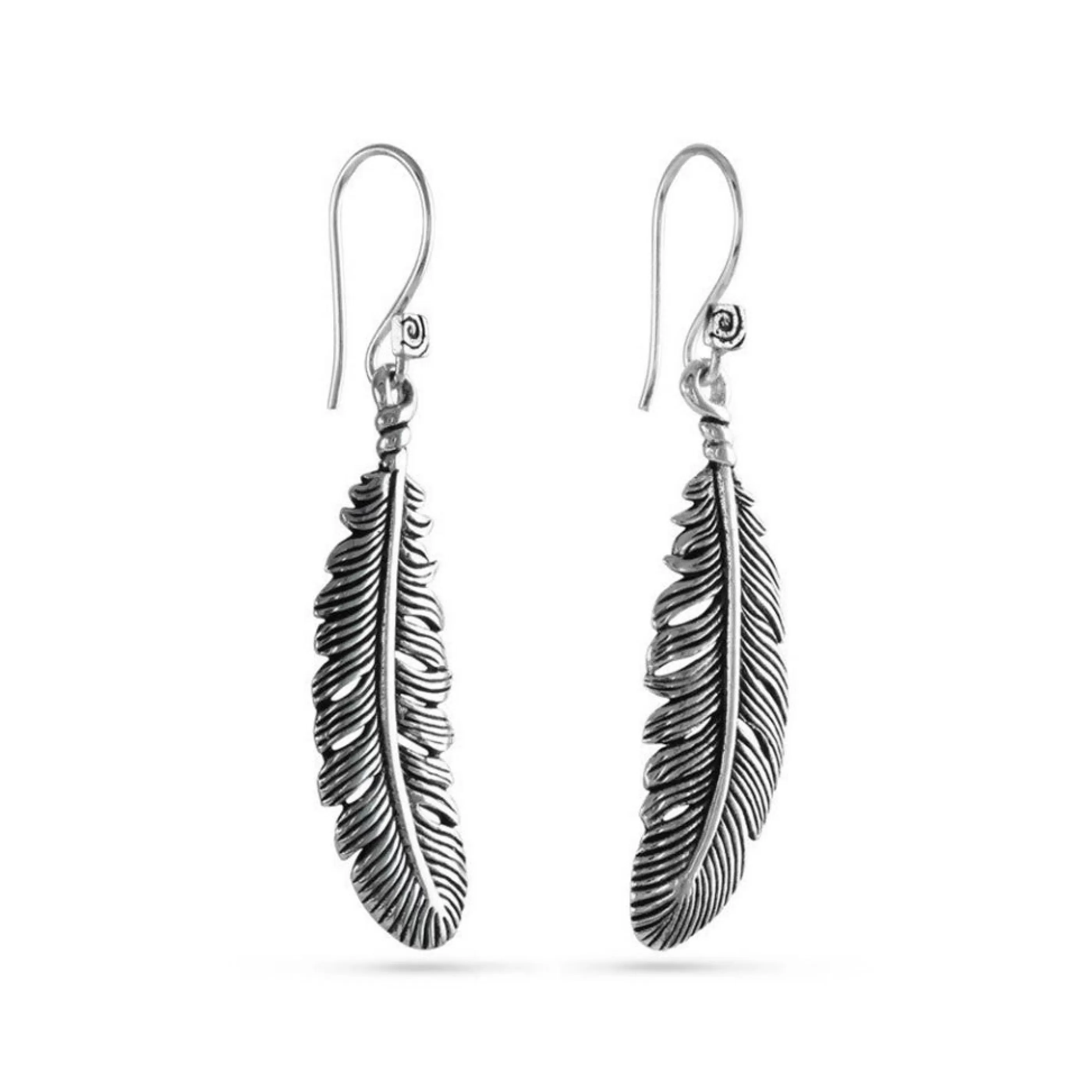 Lost Apostle Jewellery>Feather Earrings Silver