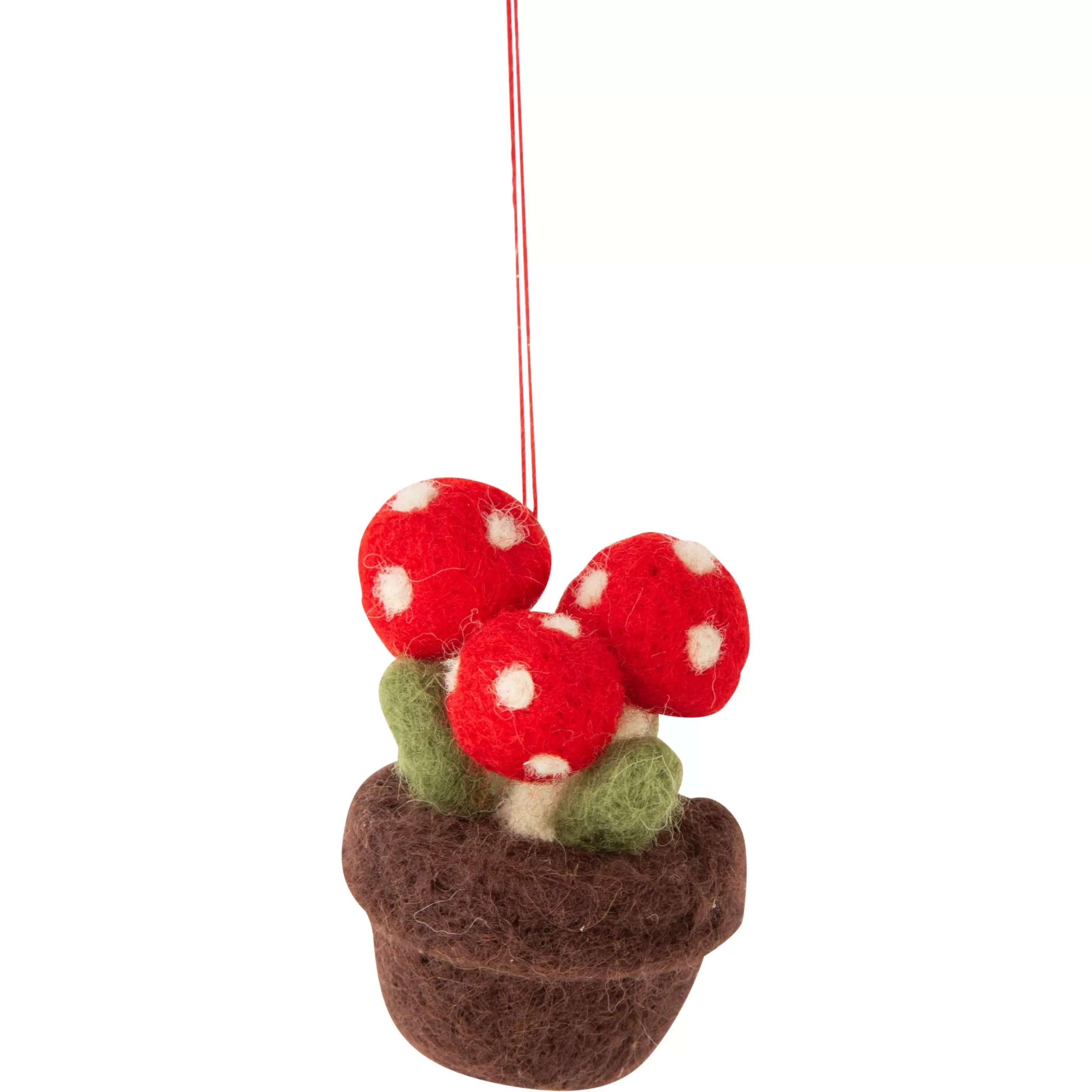 Silver Tree Felt Potted Mushroom Trio Ornament Cheap