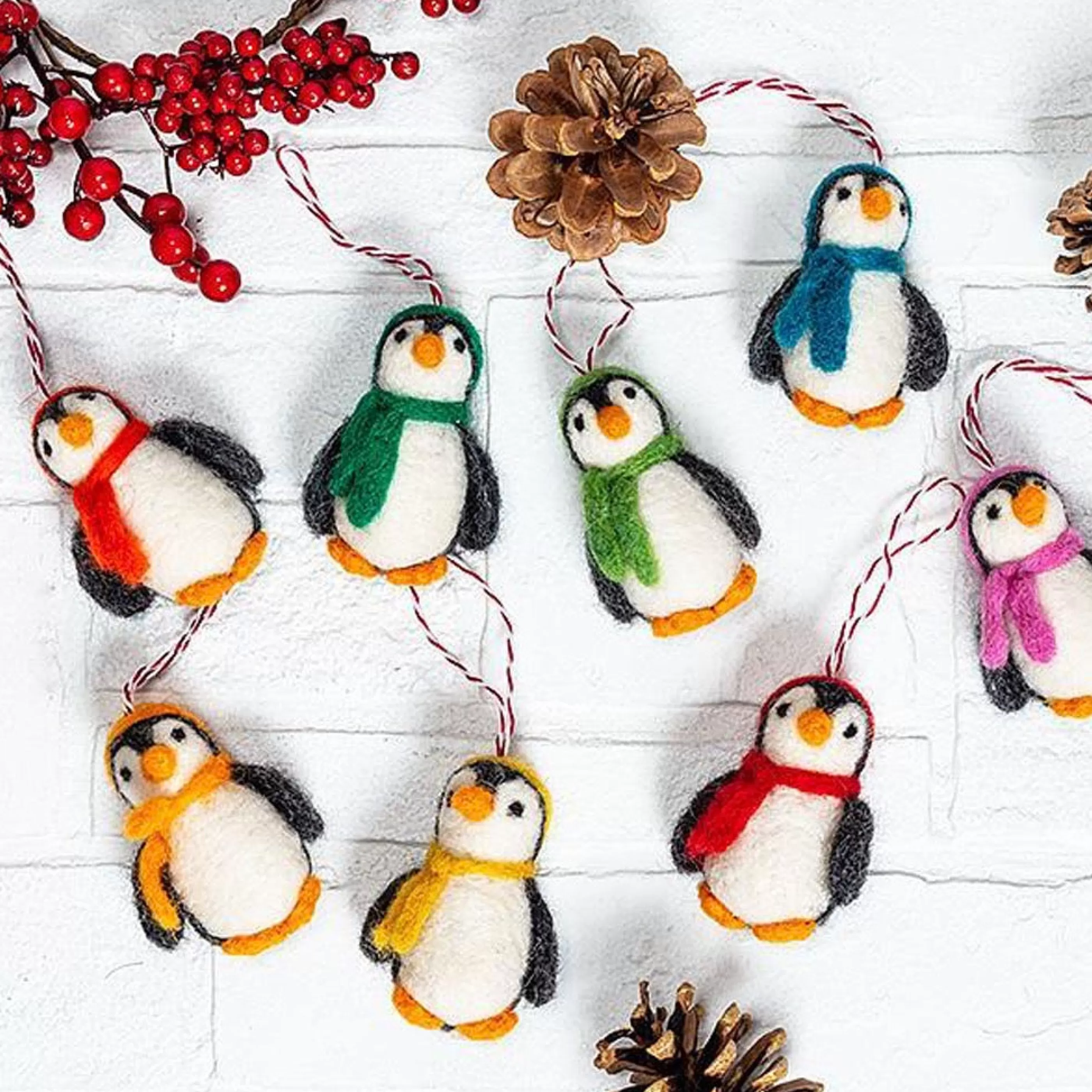 Abbott Collection Felted Penguin In Hat Ornament Outlet