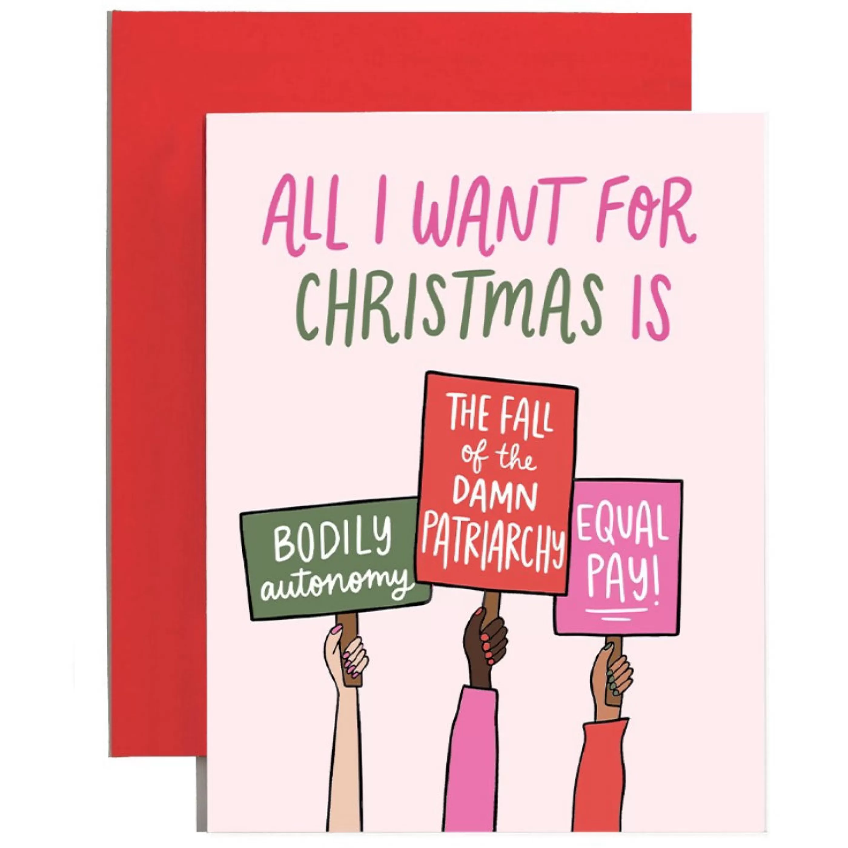 Brittany Paige Feminist Signs Christmas Wishes Card Store