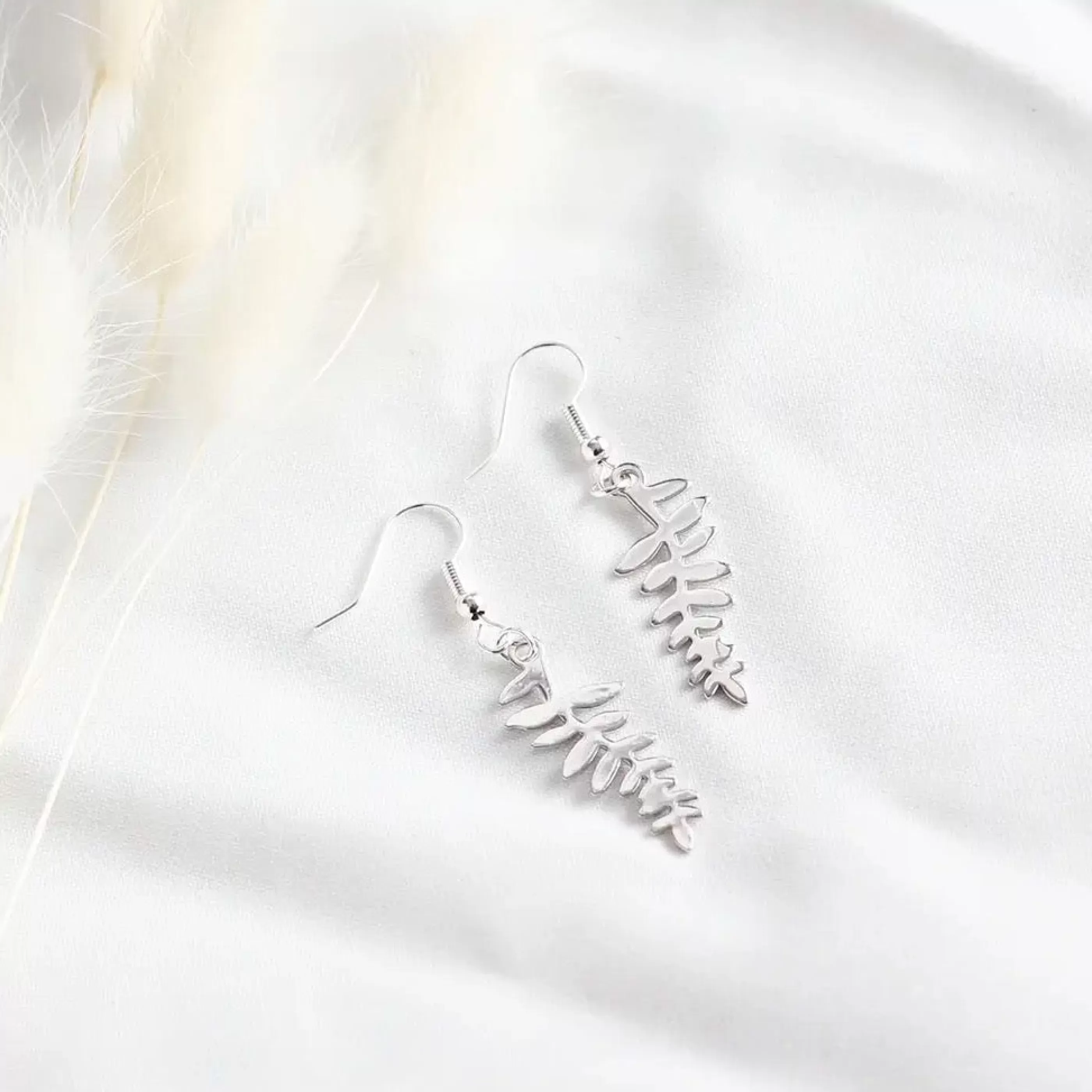 Birch Jewellery Jewellery>Fern Leaf Earrings Silver