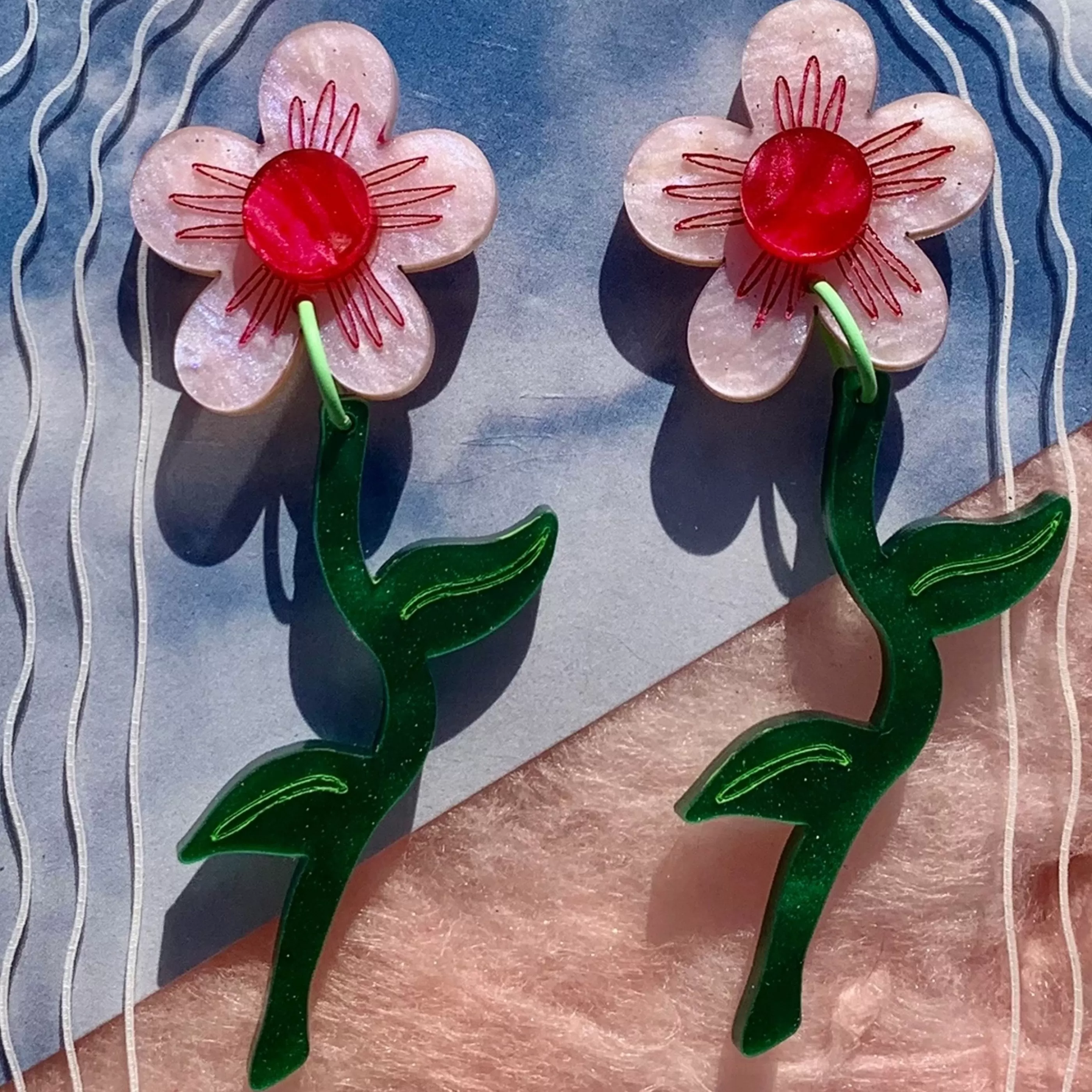 Not Picasso Jewellery>From The Garden Wavy Daisy Earrings