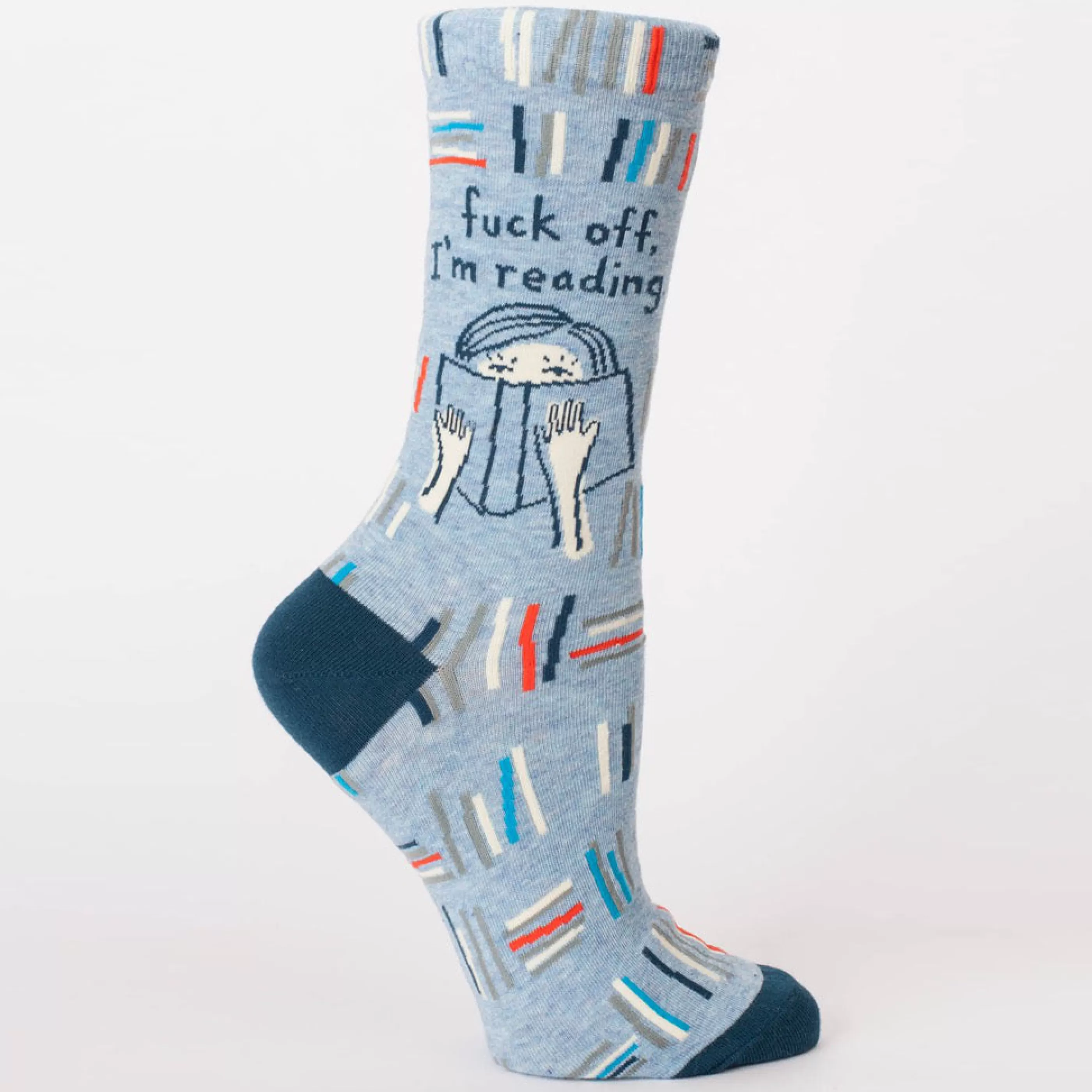 Blue Q Women's Socks>Fuck Off, I'M Reading Crew Socks