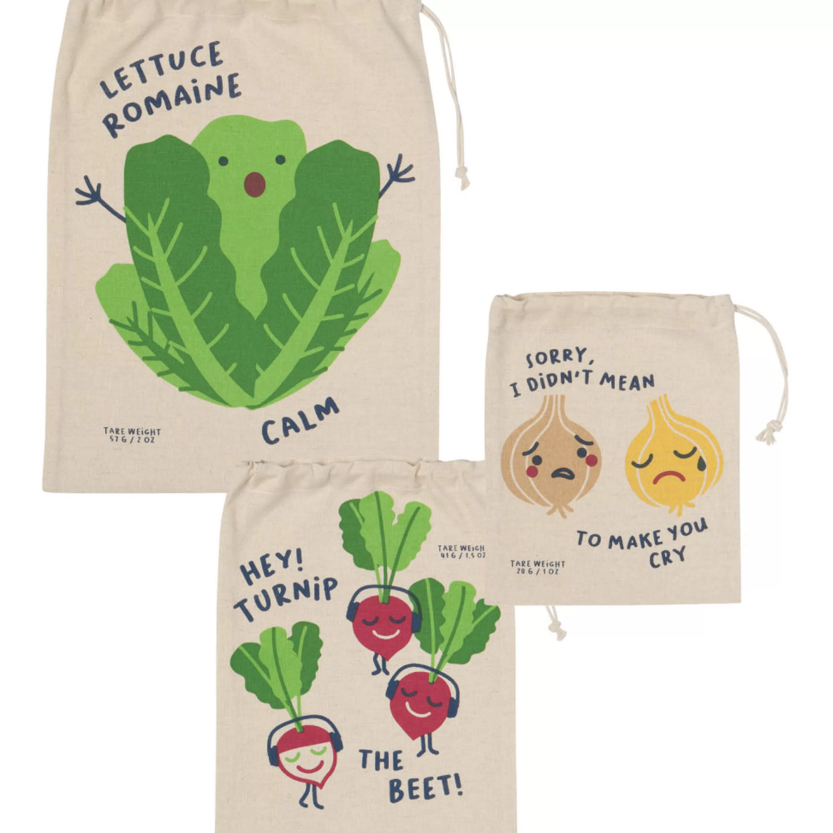 Danica Bags>Funny Food Produce Bags Set Of 3