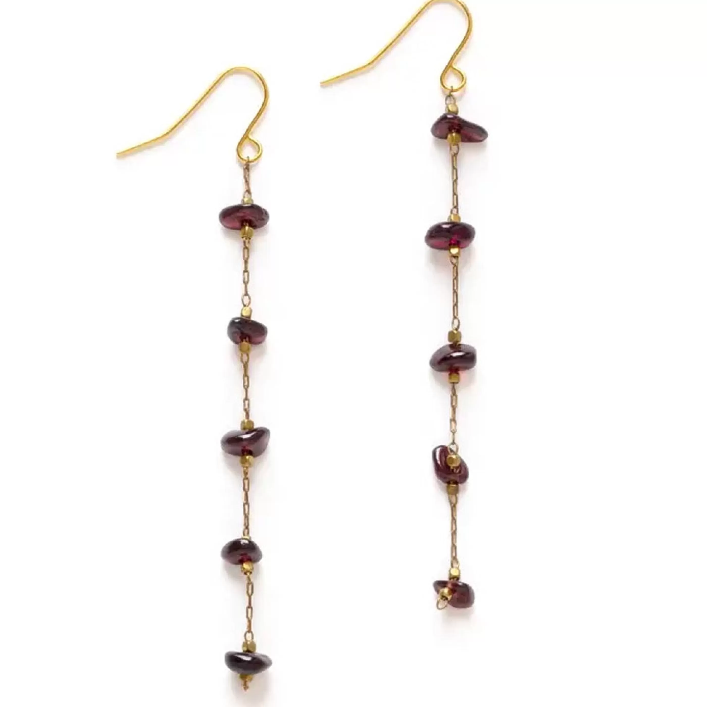 Mind's Eye Design Jewellery>Gemstone Chips Earrings - Garnet