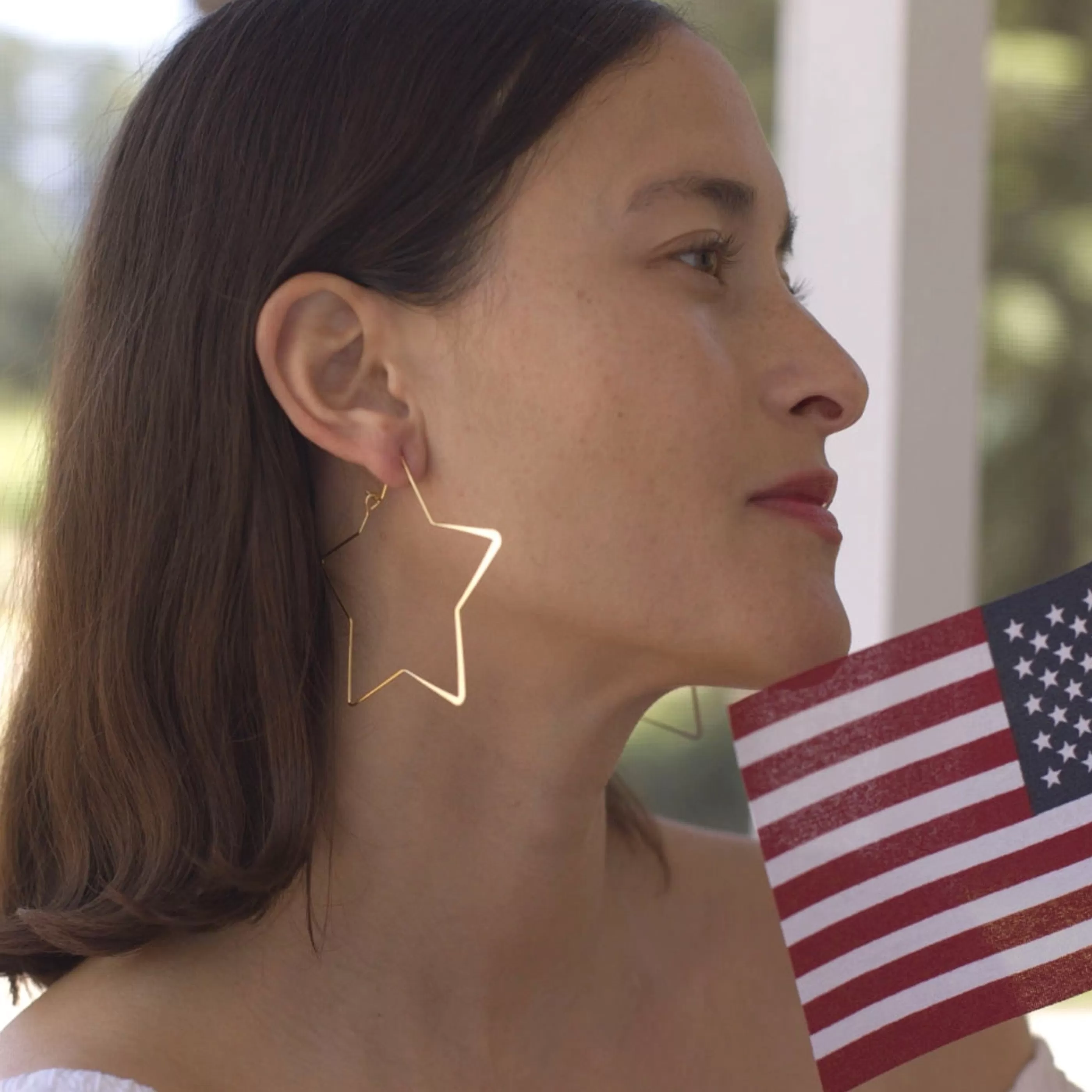 Amano Studio Jewellery>Giant Star Hoop Earrings Silver