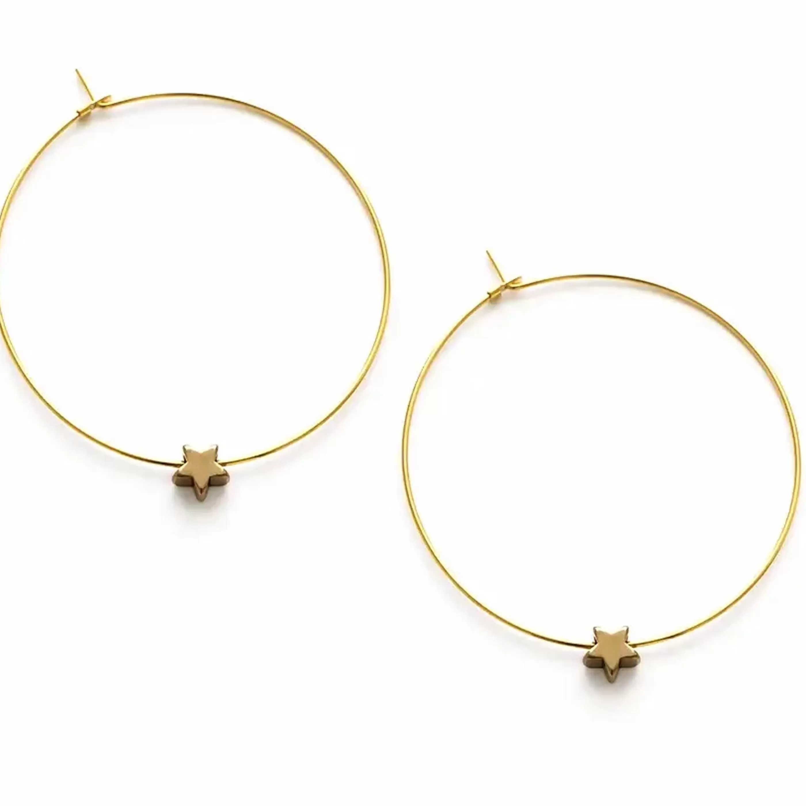 Mind's Eye Design Jewellery>Gold Hoops With Tiny Star