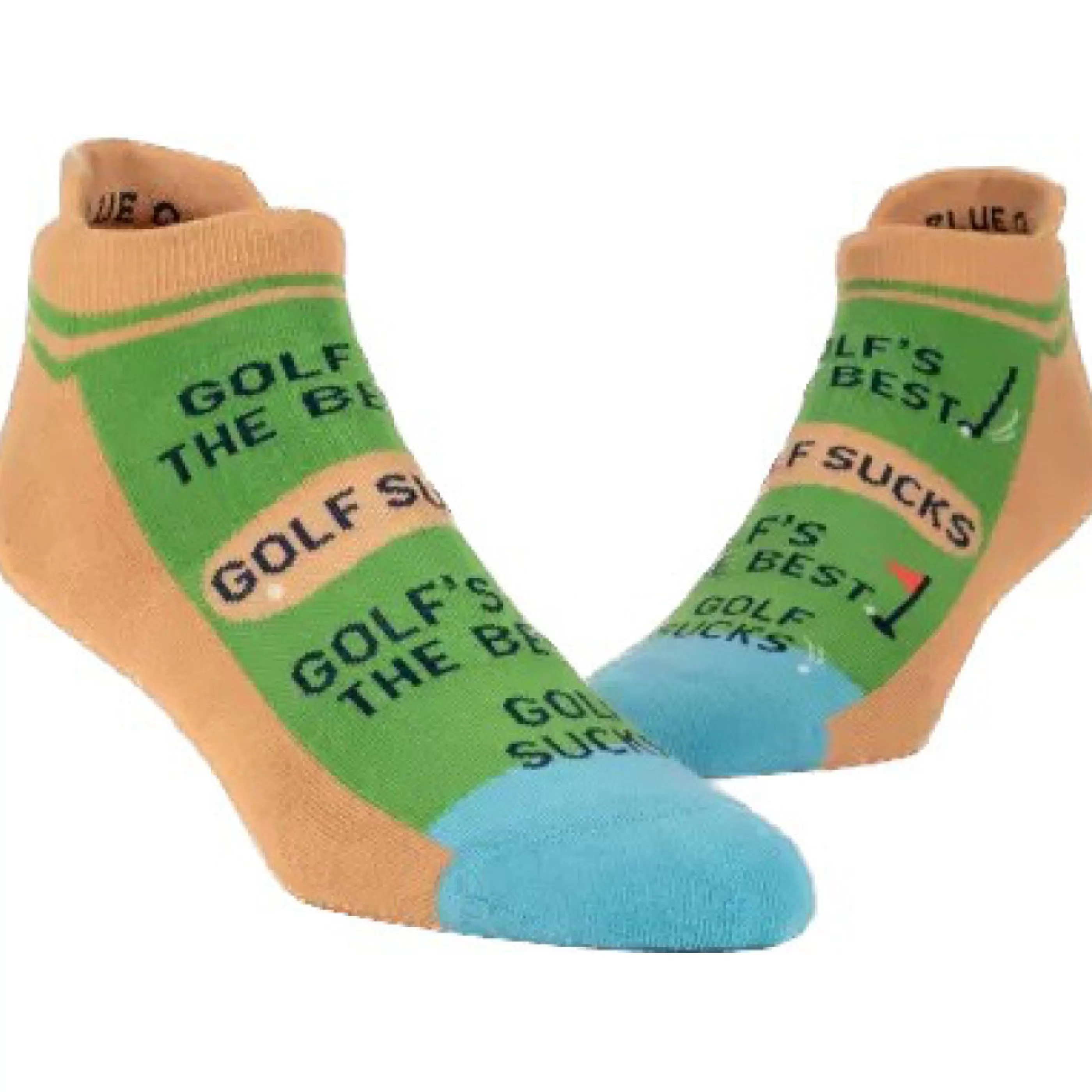 Blue Q Men's Socks>Golf Sucks Sneaker Socks