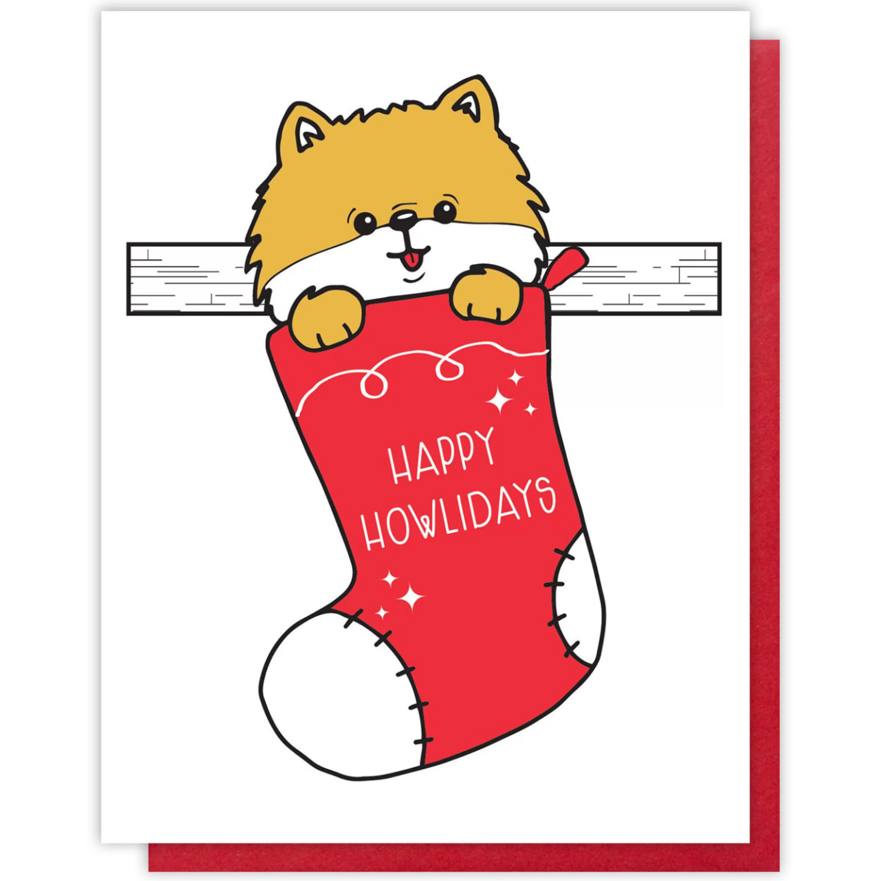 Kiss And Punch Happy Howlidays Dog In Stocking Card Sale