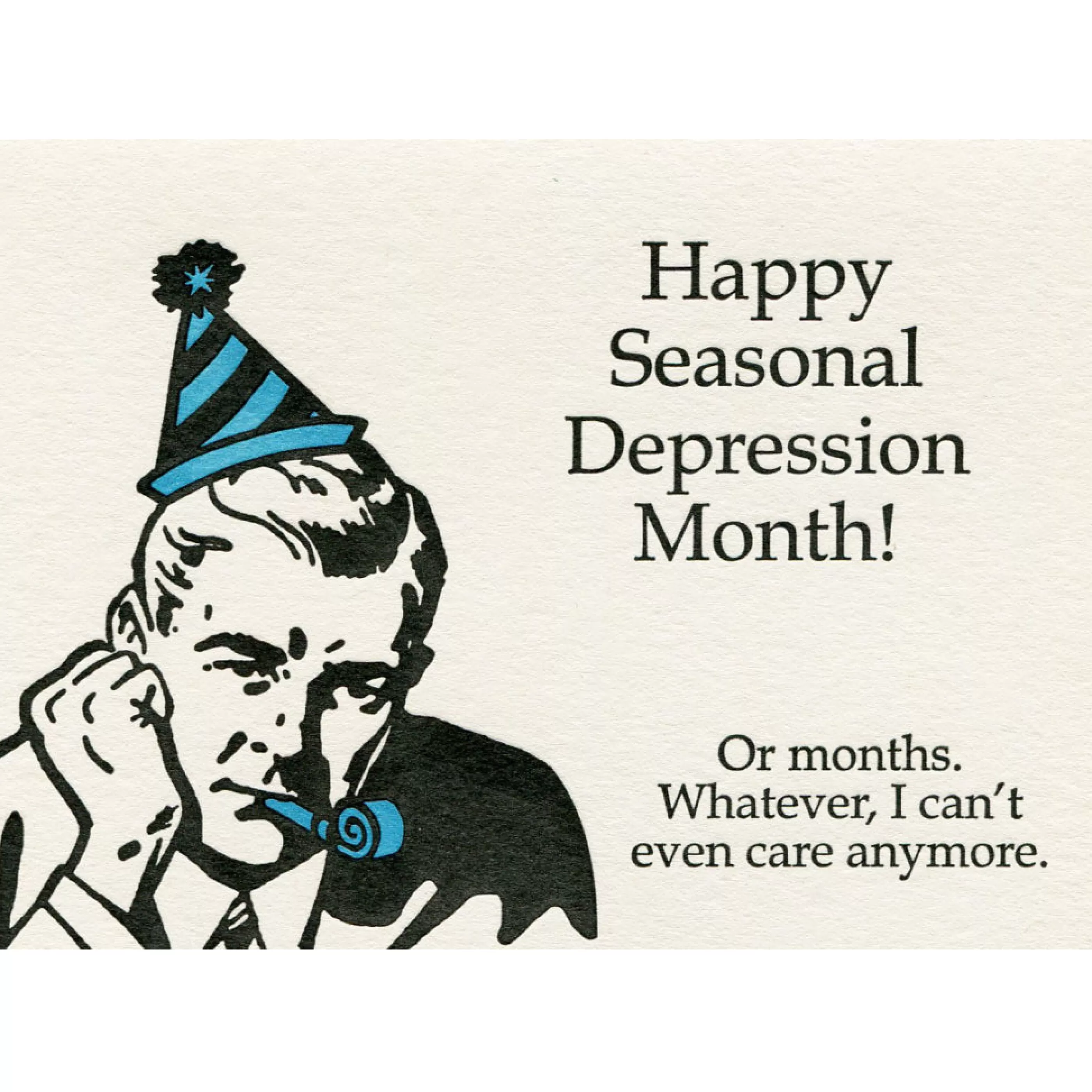 Lady Pilot Letterpress Happy Seasonal Depression Month Card Fashion