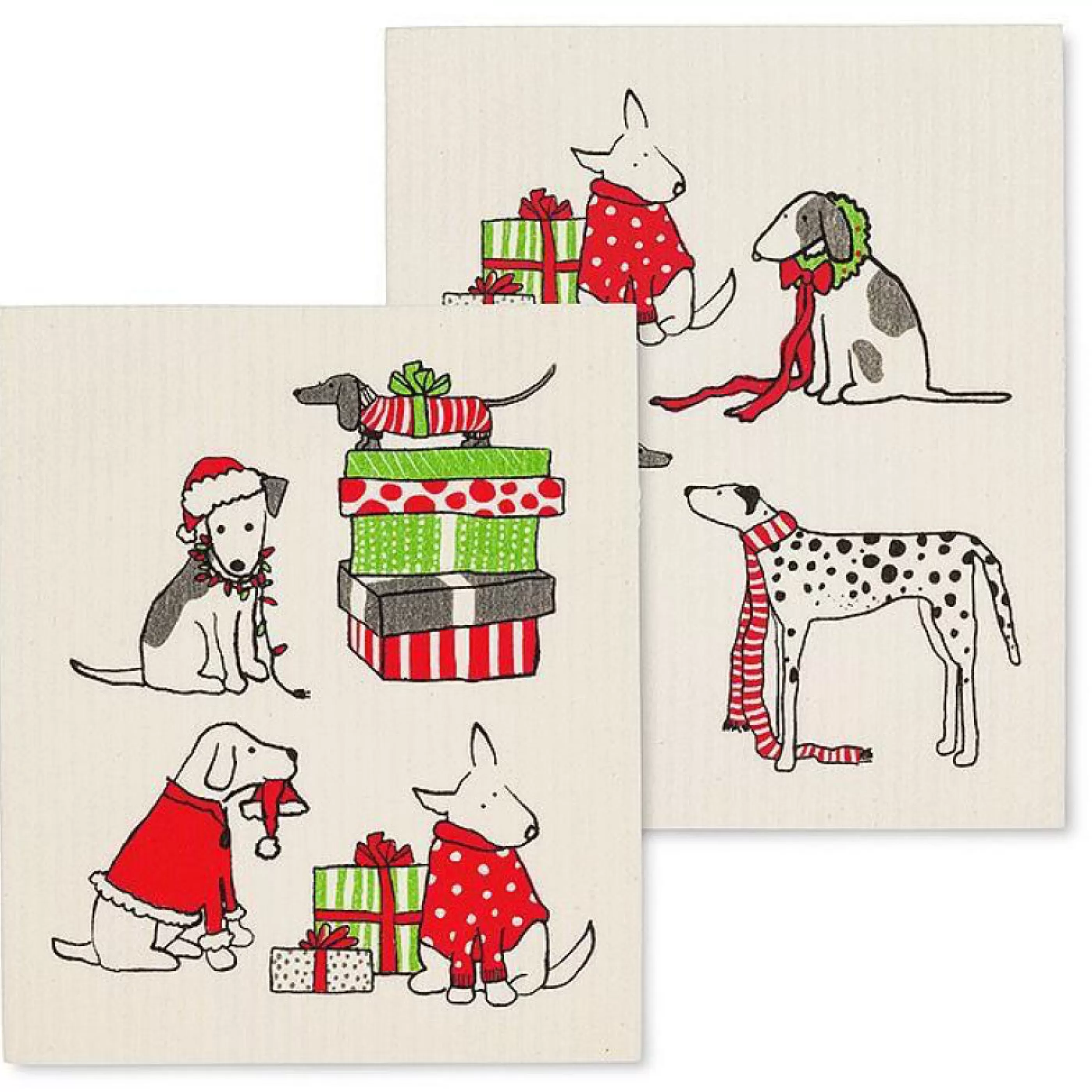 Abbott Collection Holiday Dogs Swedish Dishcloths Set Of 2 Discount