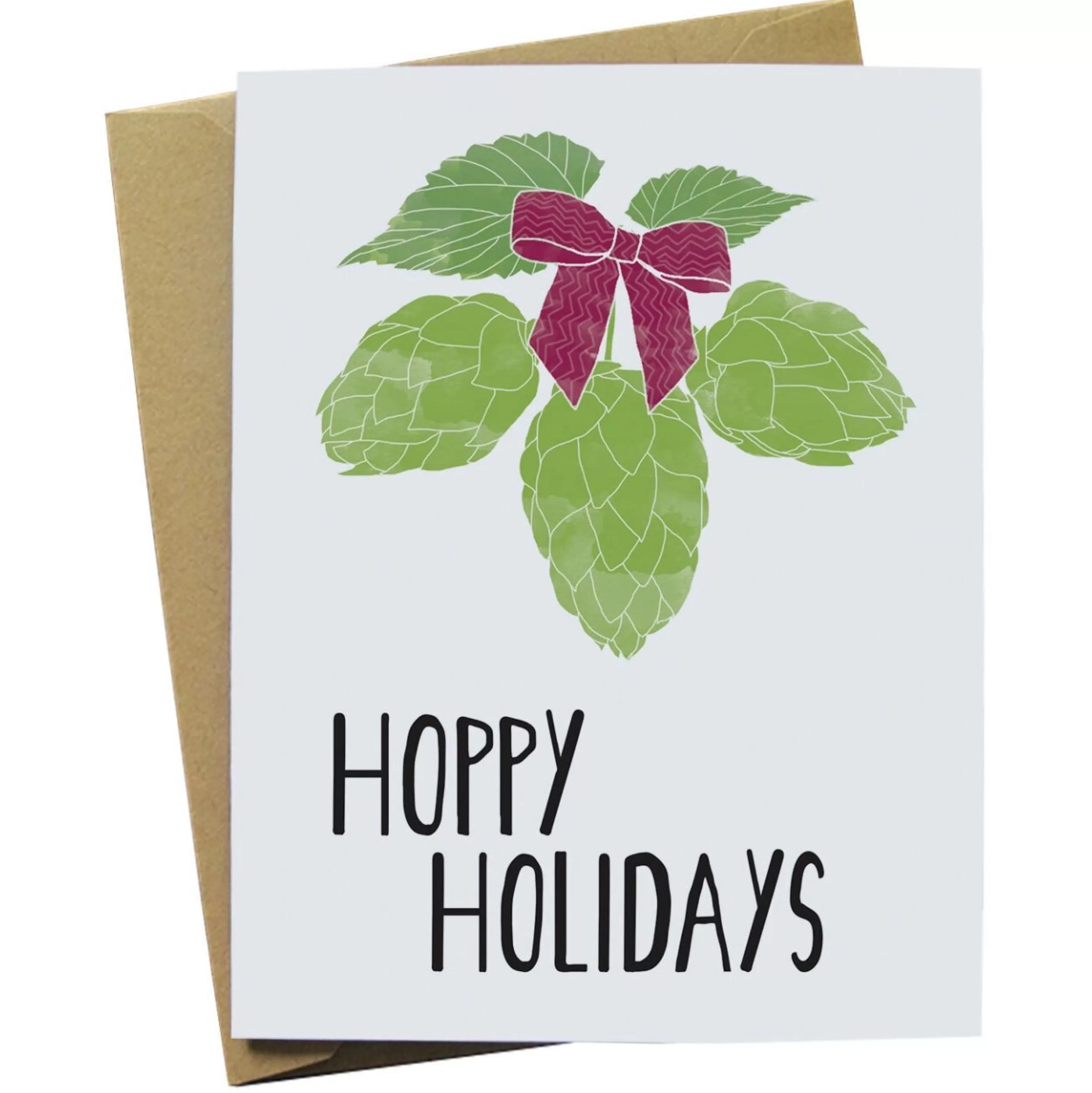 Paper Wolf Design Hoppy Holidays Beer Hops Card Hot