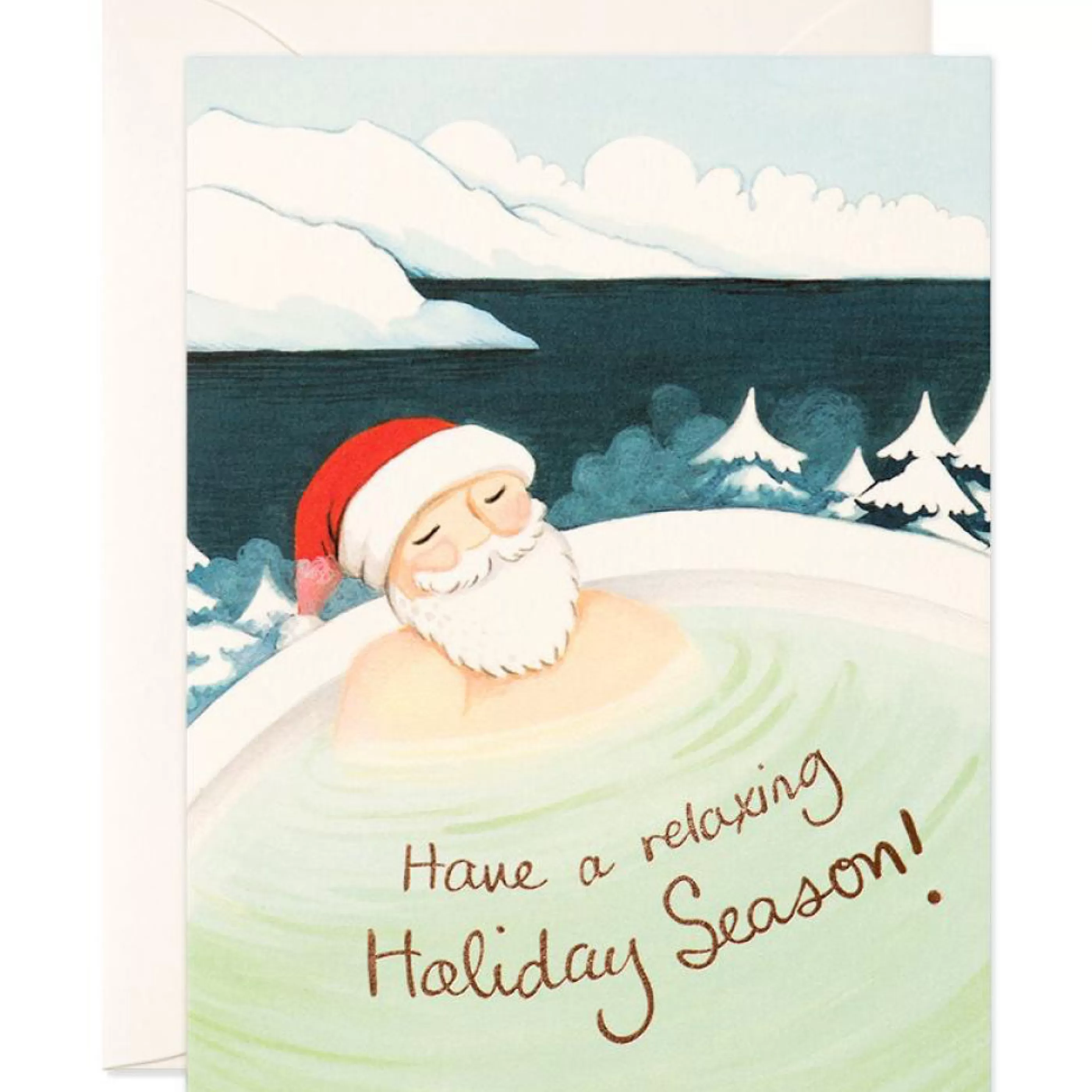 JooJoo Paper Hot Spring Santa Card Best Sale