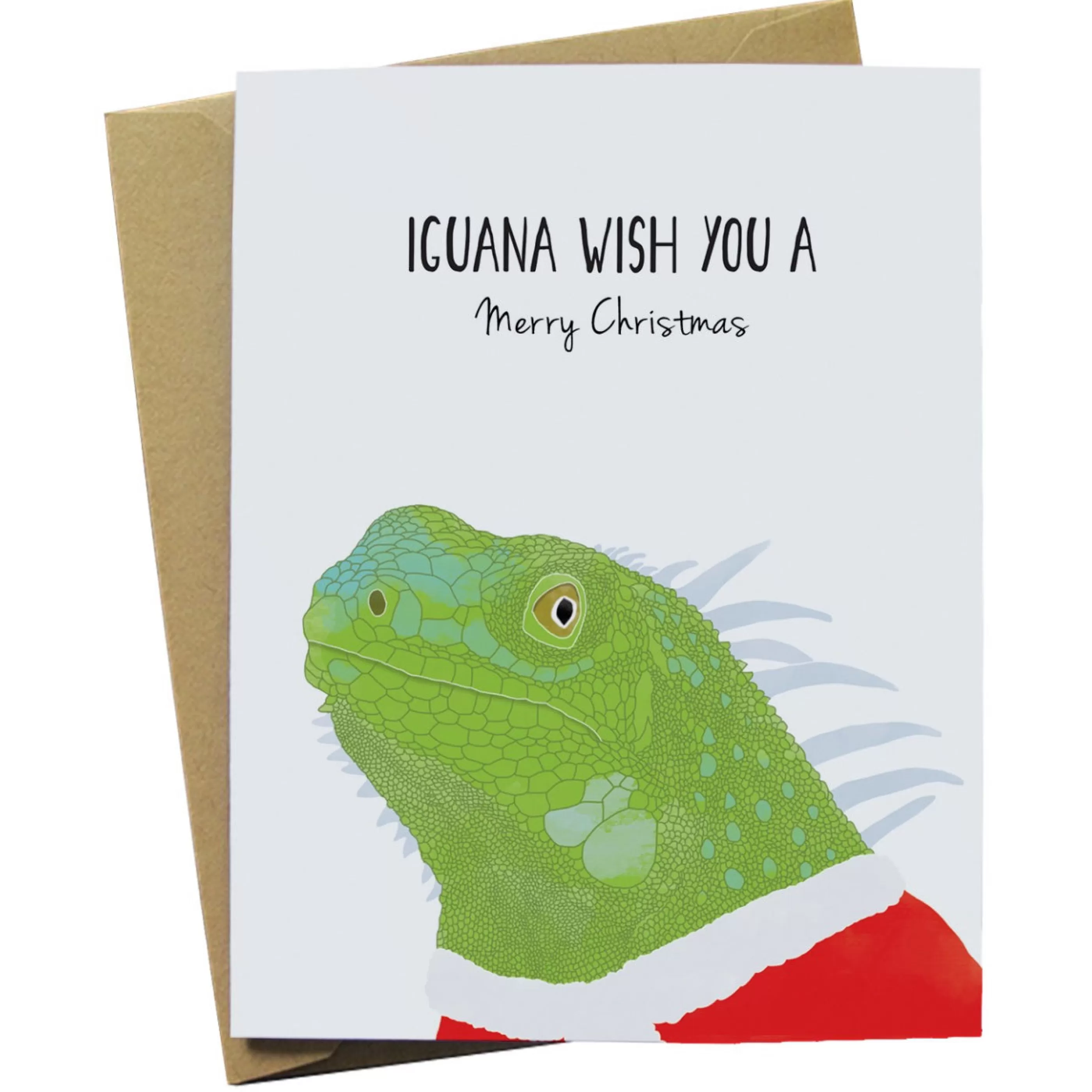 Paper Wolf Design Iguana Wish You A Merry Christmas Card Hot