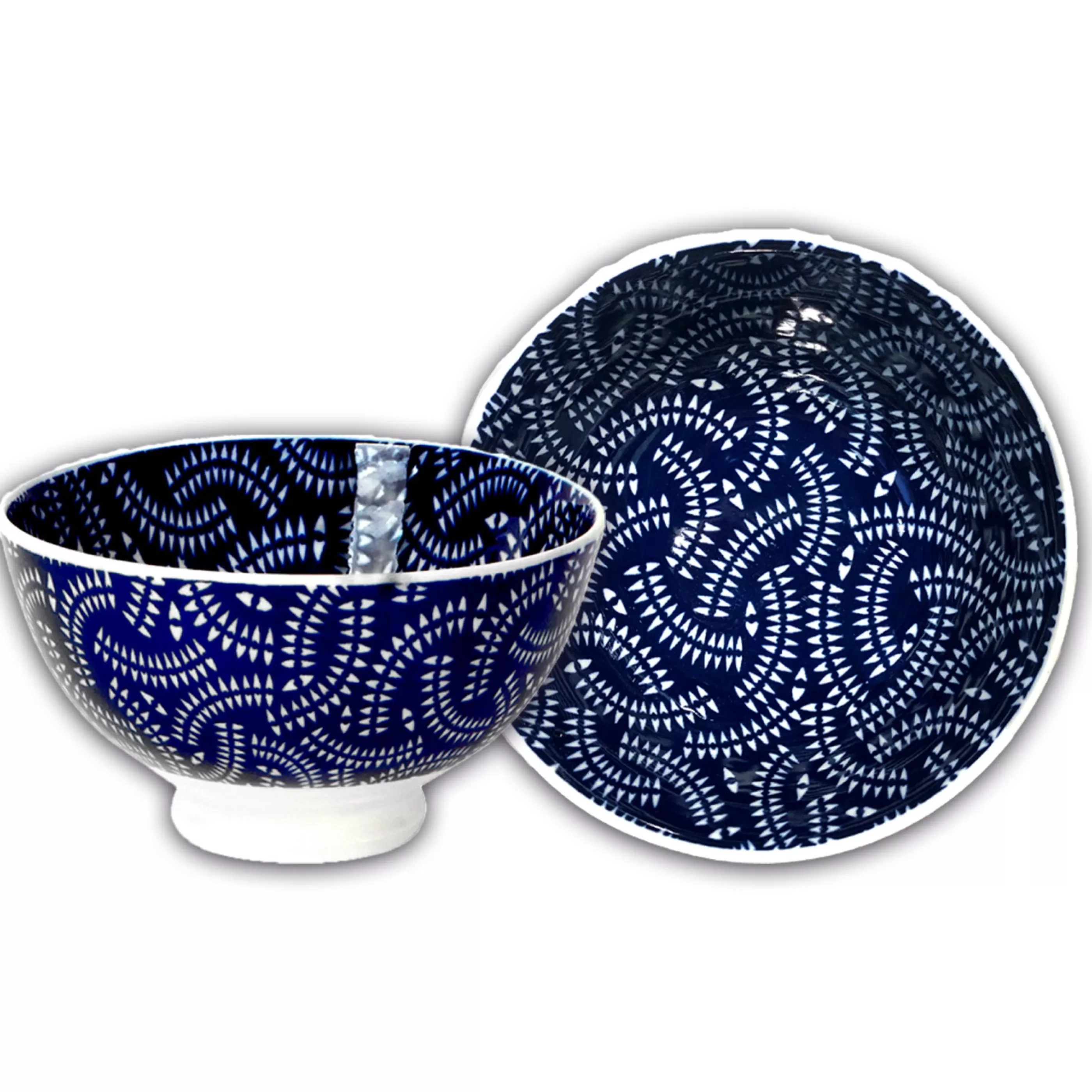 Danica Kitchen & Dining>Indigo Geo Stamped Bowl 4 Inch