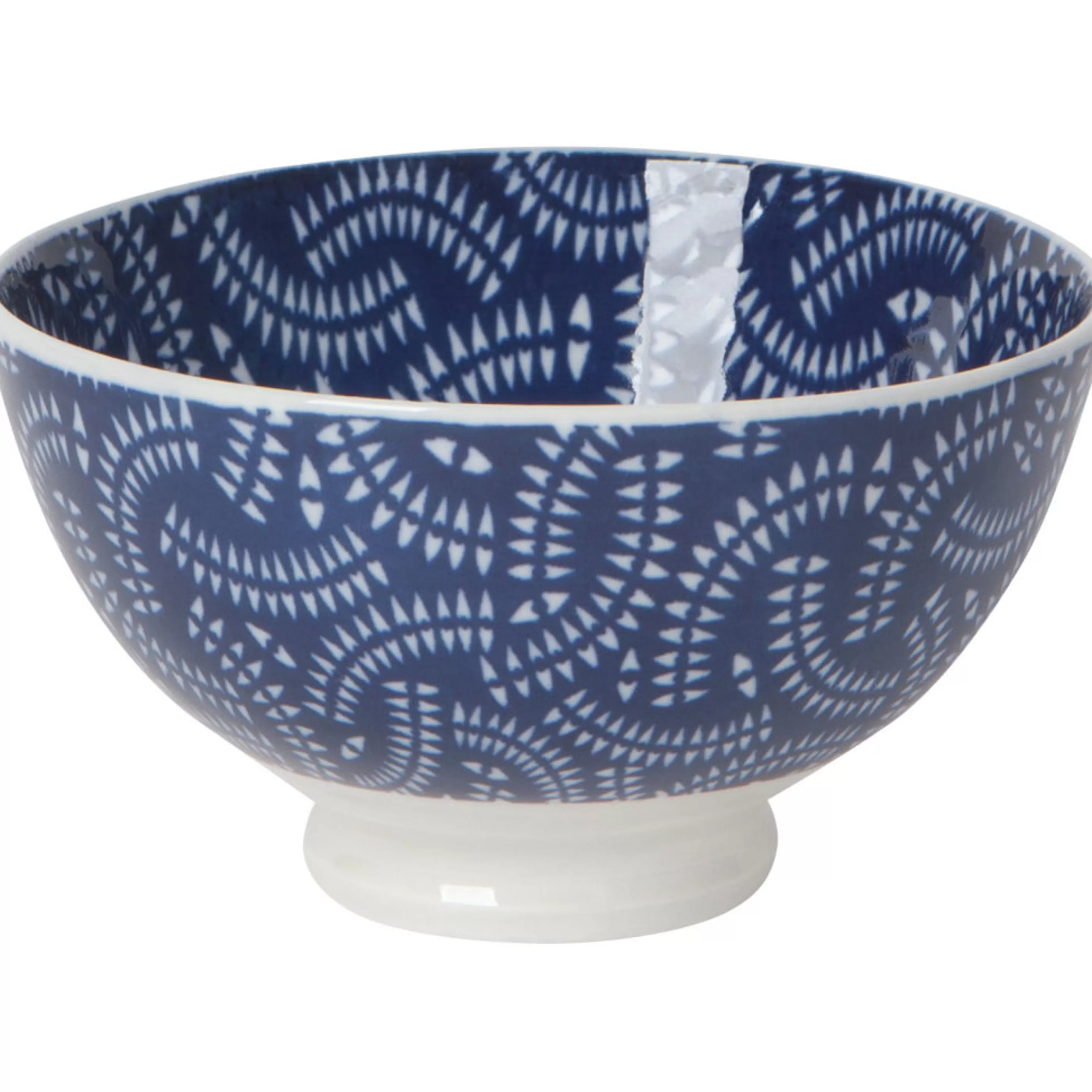 Danica Kitchen & Dining>Indigo Geo Stamped Bowl 4 Inch