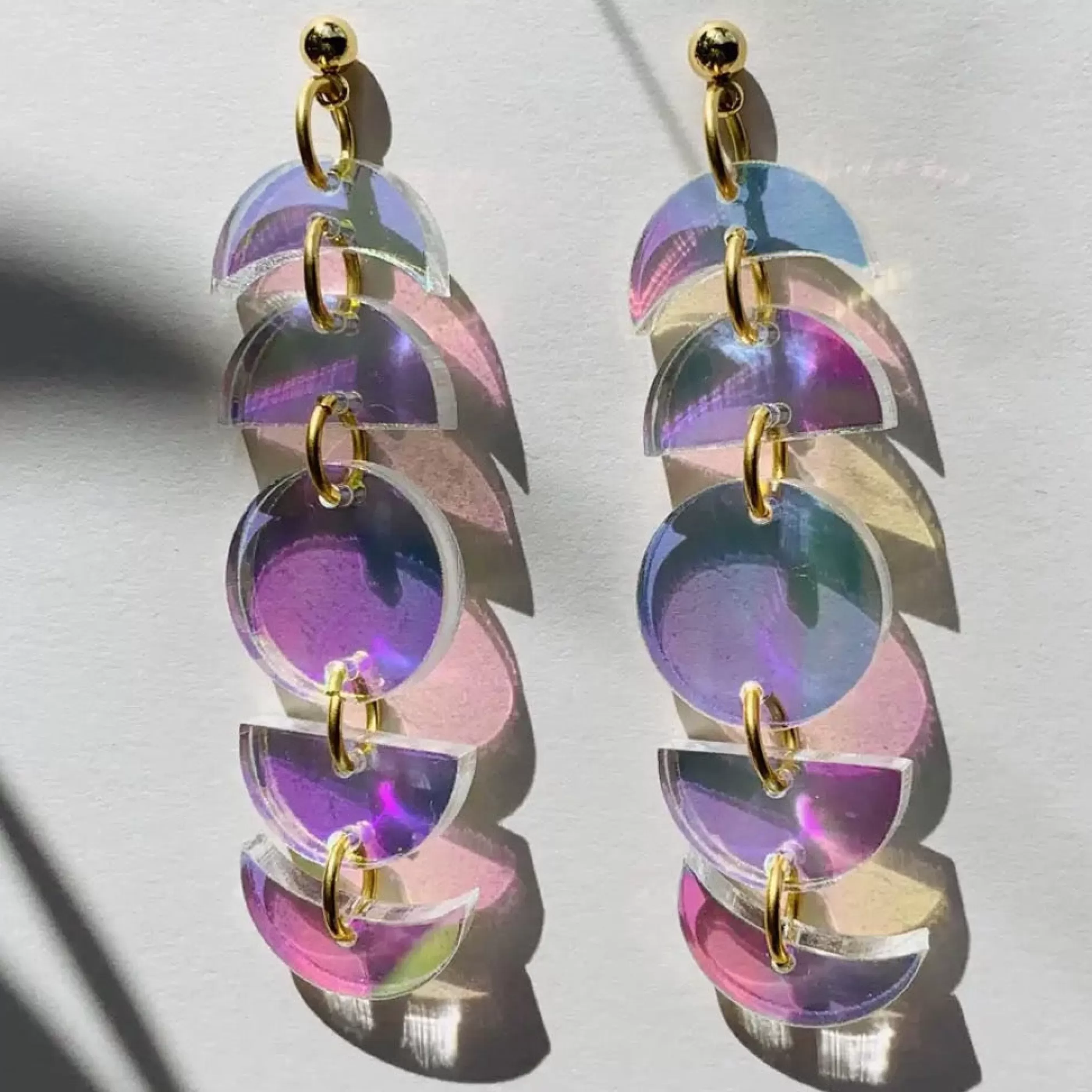 Studio Nena Jewellery>Iridescent Phases Of The Moon Earrings